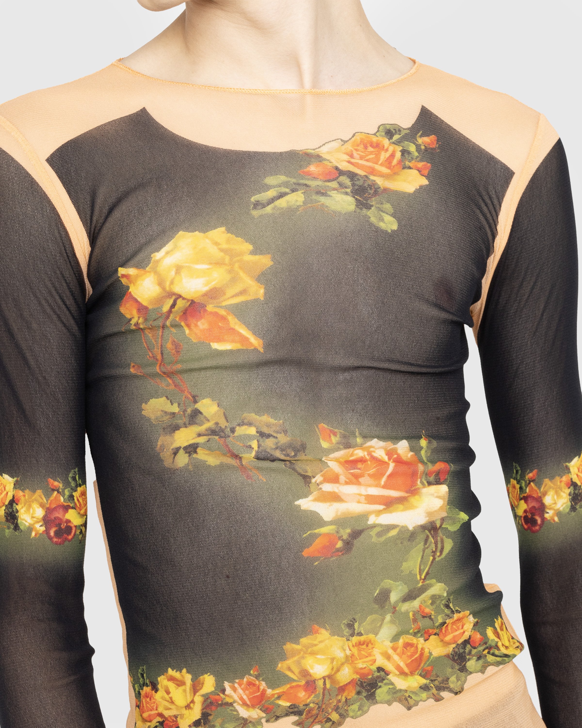 Jean Paul Gaultier - Crew Neck Long Sleeves "Fleurs Petit Grand" Beige - Clothing - Beige - Image 4