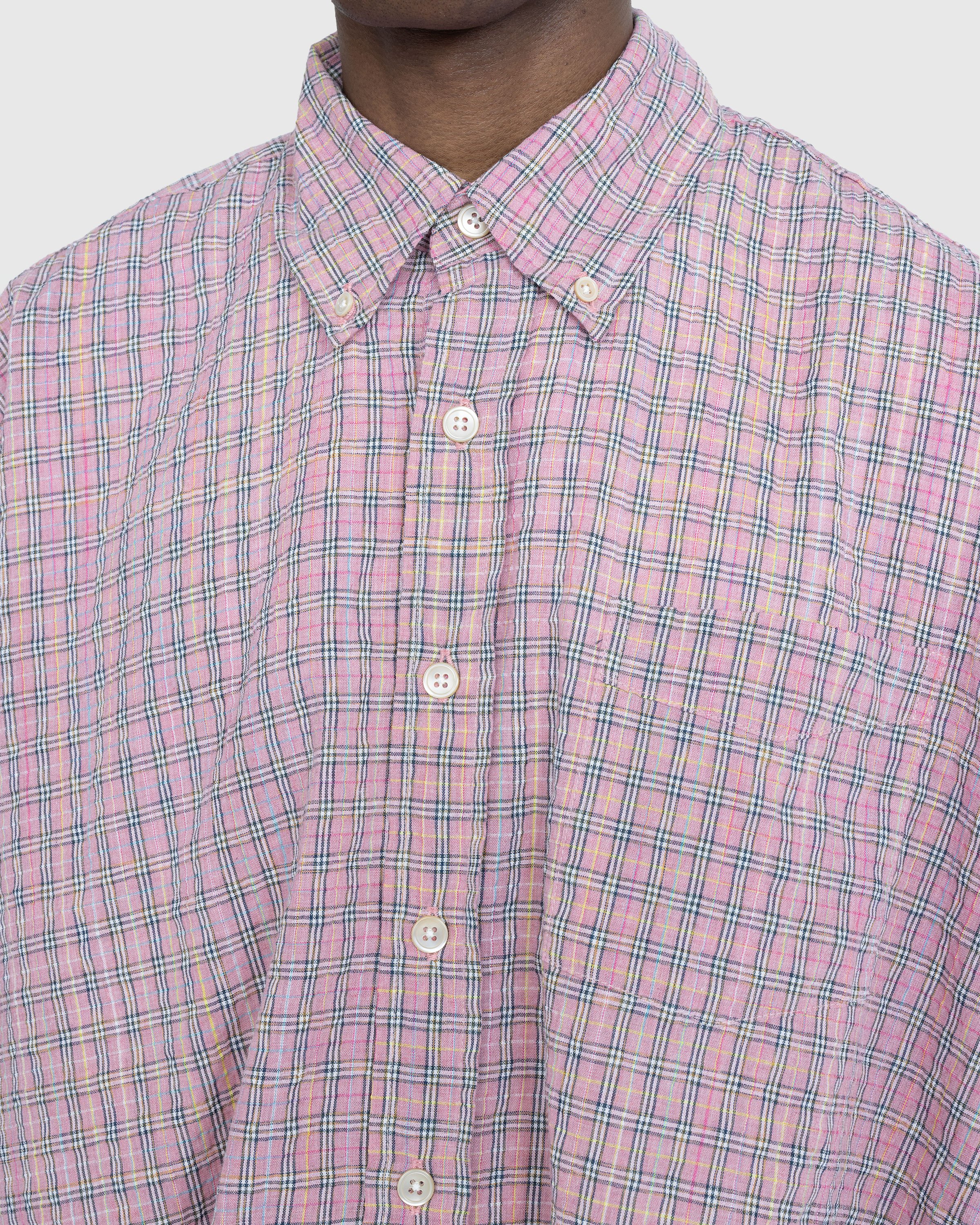 Our Legacy - Borrowed BD Shirt Pink Kimble Check - Clothing - Pink - Image 7