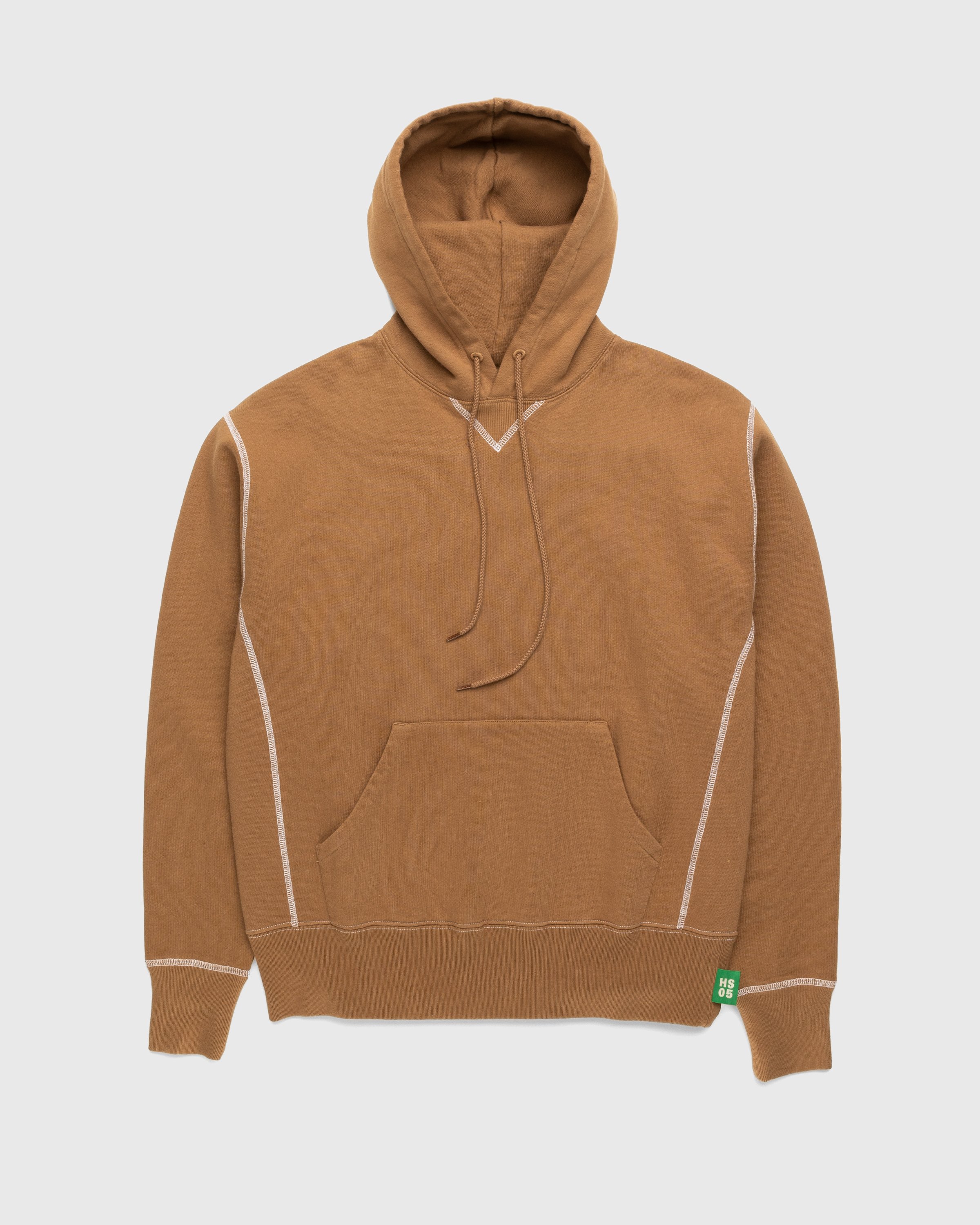 Highsnobiety - Contrast Stitch Fleece Hoodie Brown - Clothing - Brown - Image 1