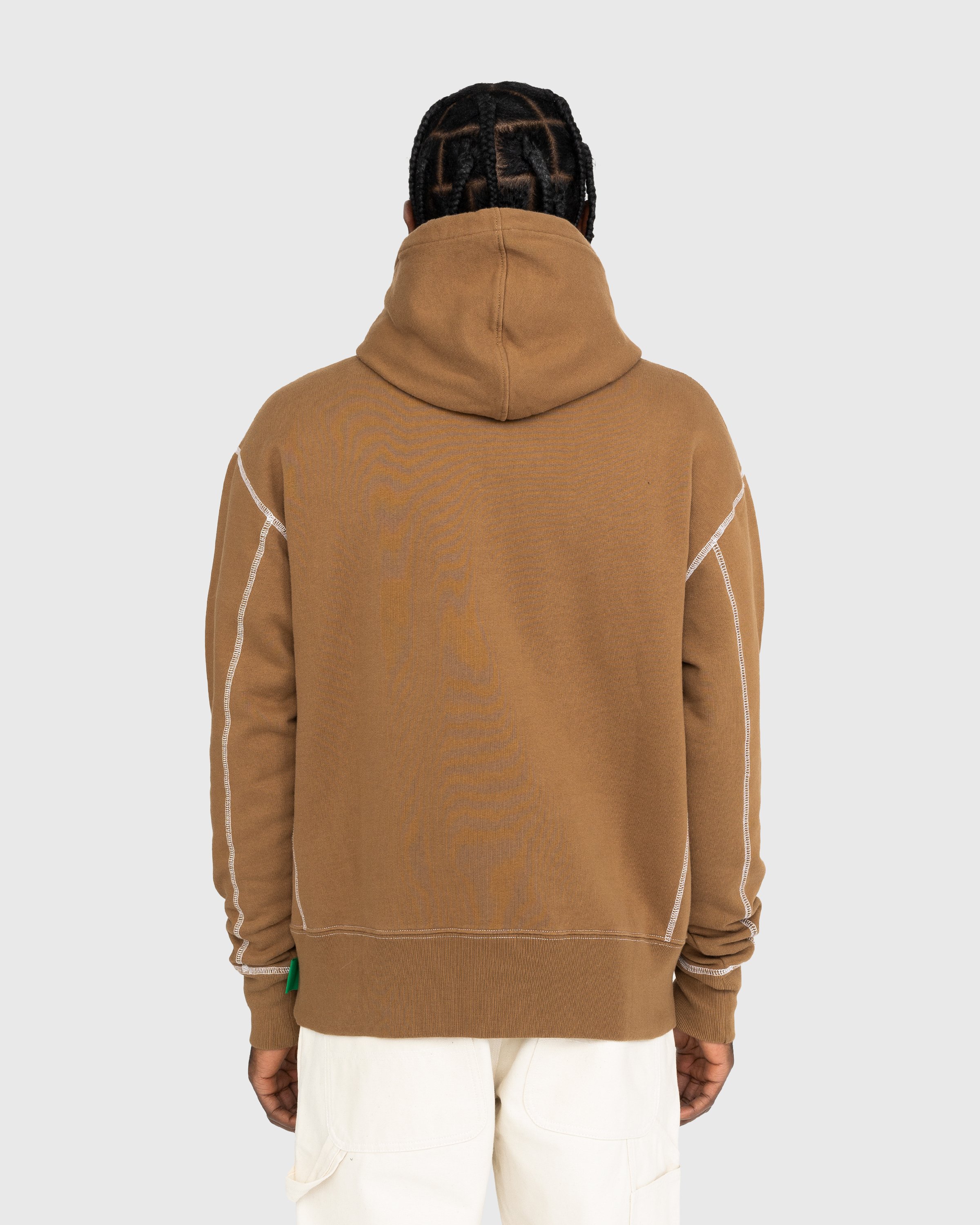 Highsnobiety - Contrast Stitch Fleece Hoodie Brown - Clothing - Brown - Image 4
