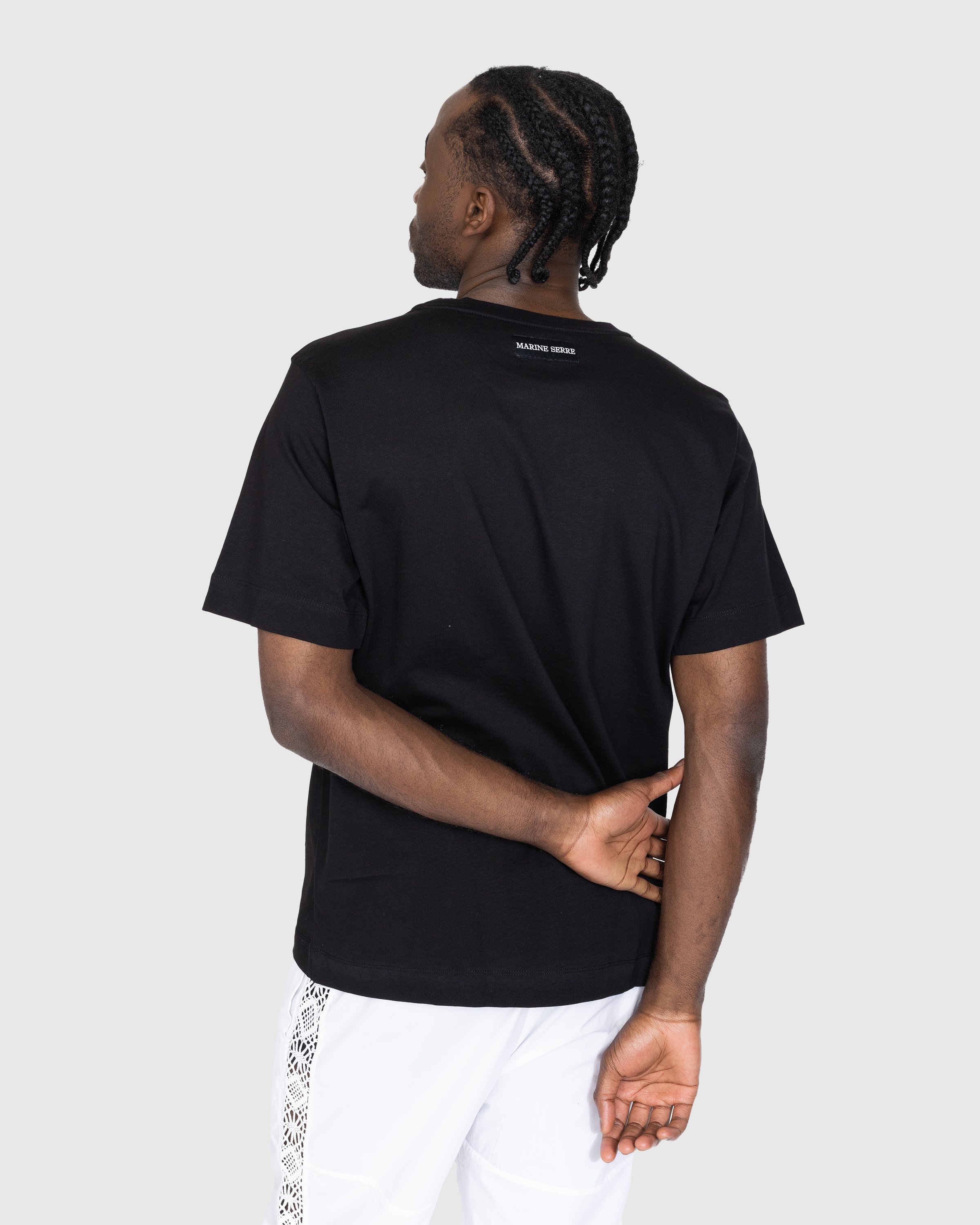 Marine Serre - Organic Cotton Regular T-Shirt Black - Clothing - Black - Image 3