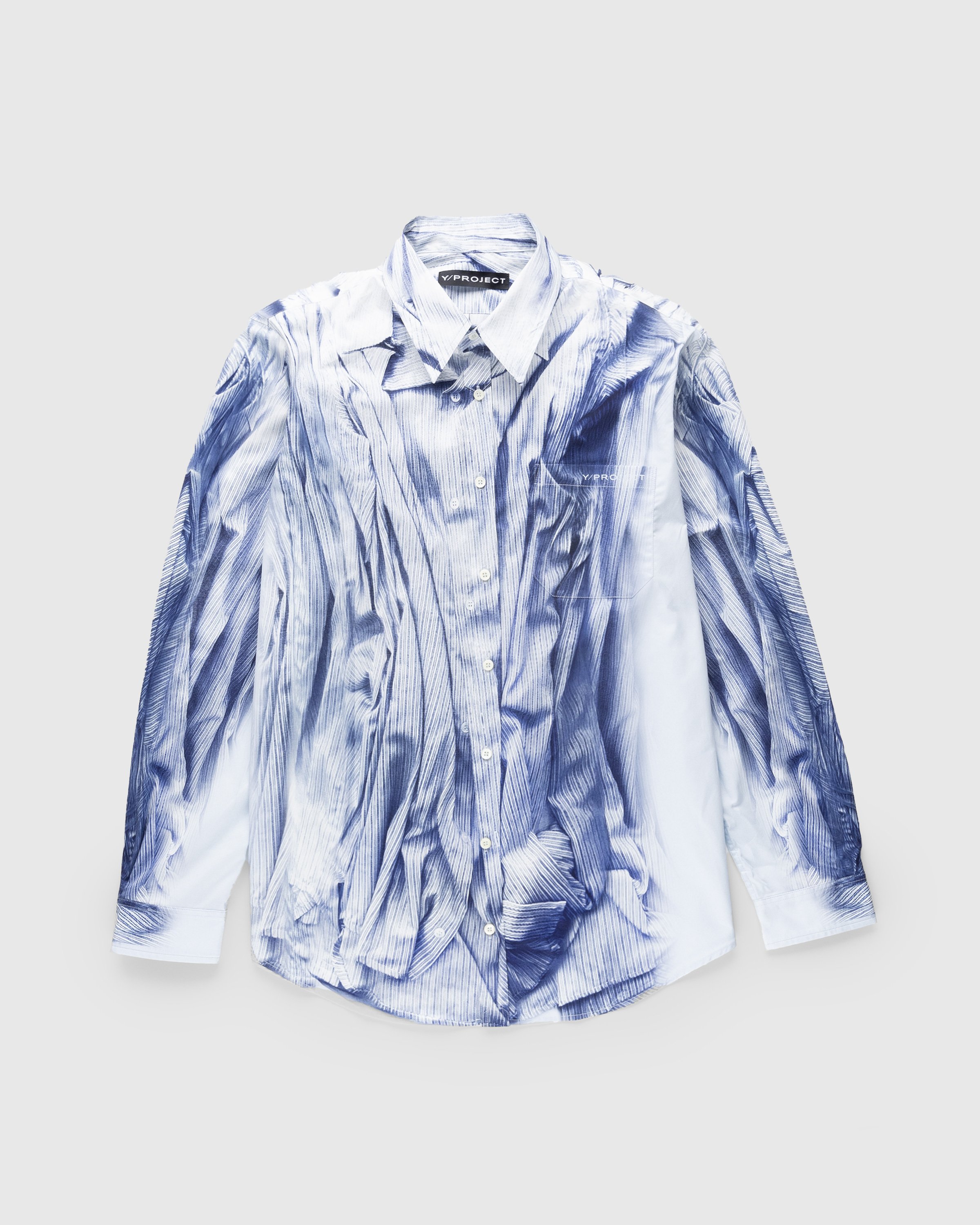 Y/Project - COMPACT PRINT SHIRT - Clothing - Blue - Image 1