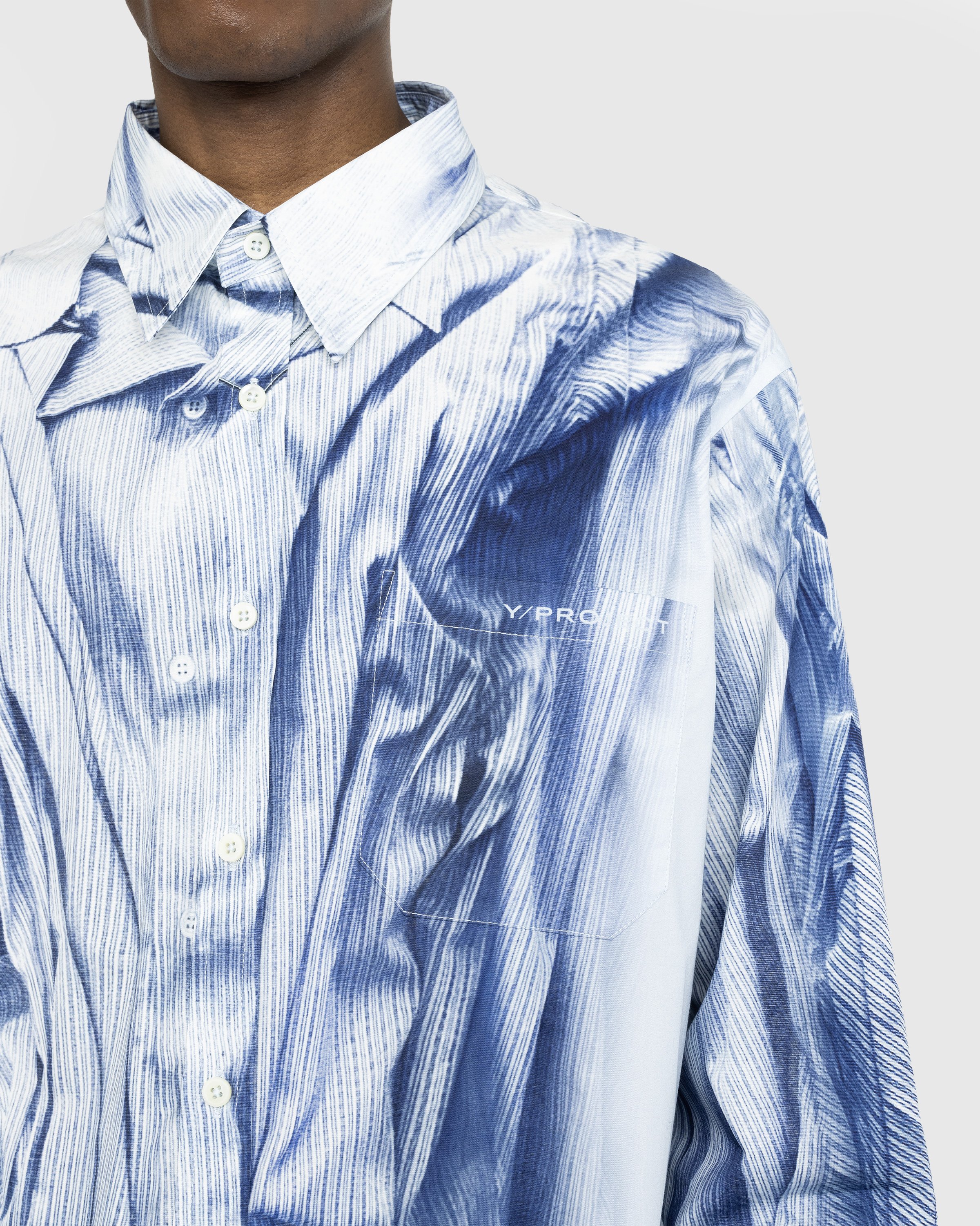 Y/Project - COMPACT PRINT SHIRT - Clothing - Blue - Image 5