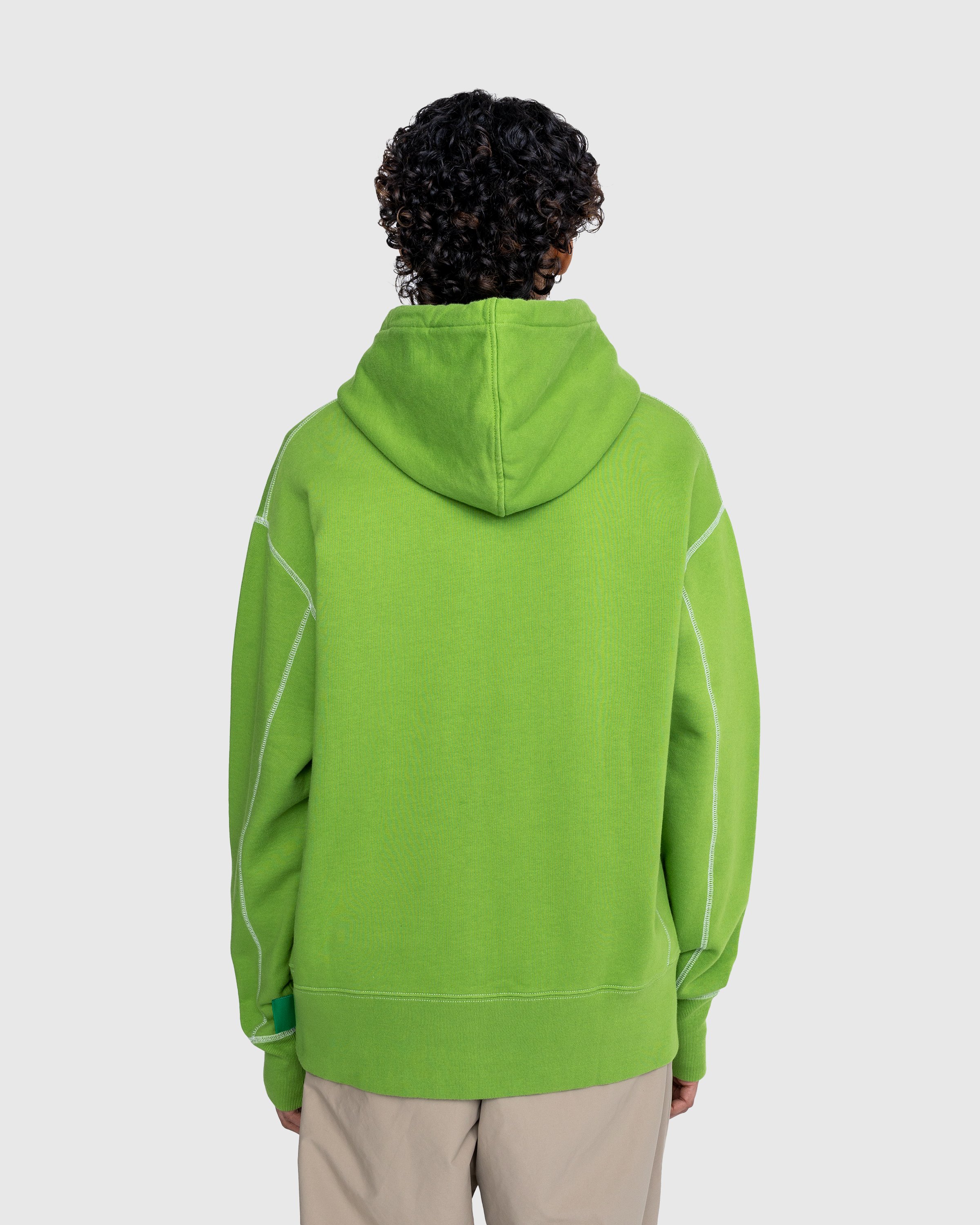 Highsnobiety - Contrast Stitch Zip Fleece Hoodie Green - Clothing - Green - Image 3