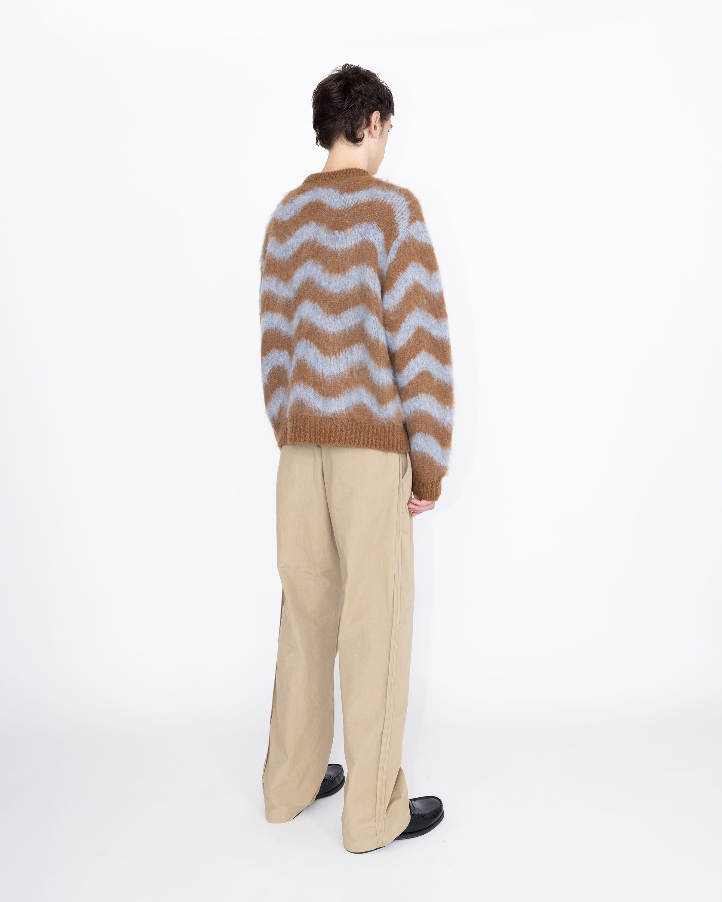 Highsnobiety HS05 - Alpaca Fuzzy Wave Sweater Light Blue/Brown - Clothing - Multi - Image 5