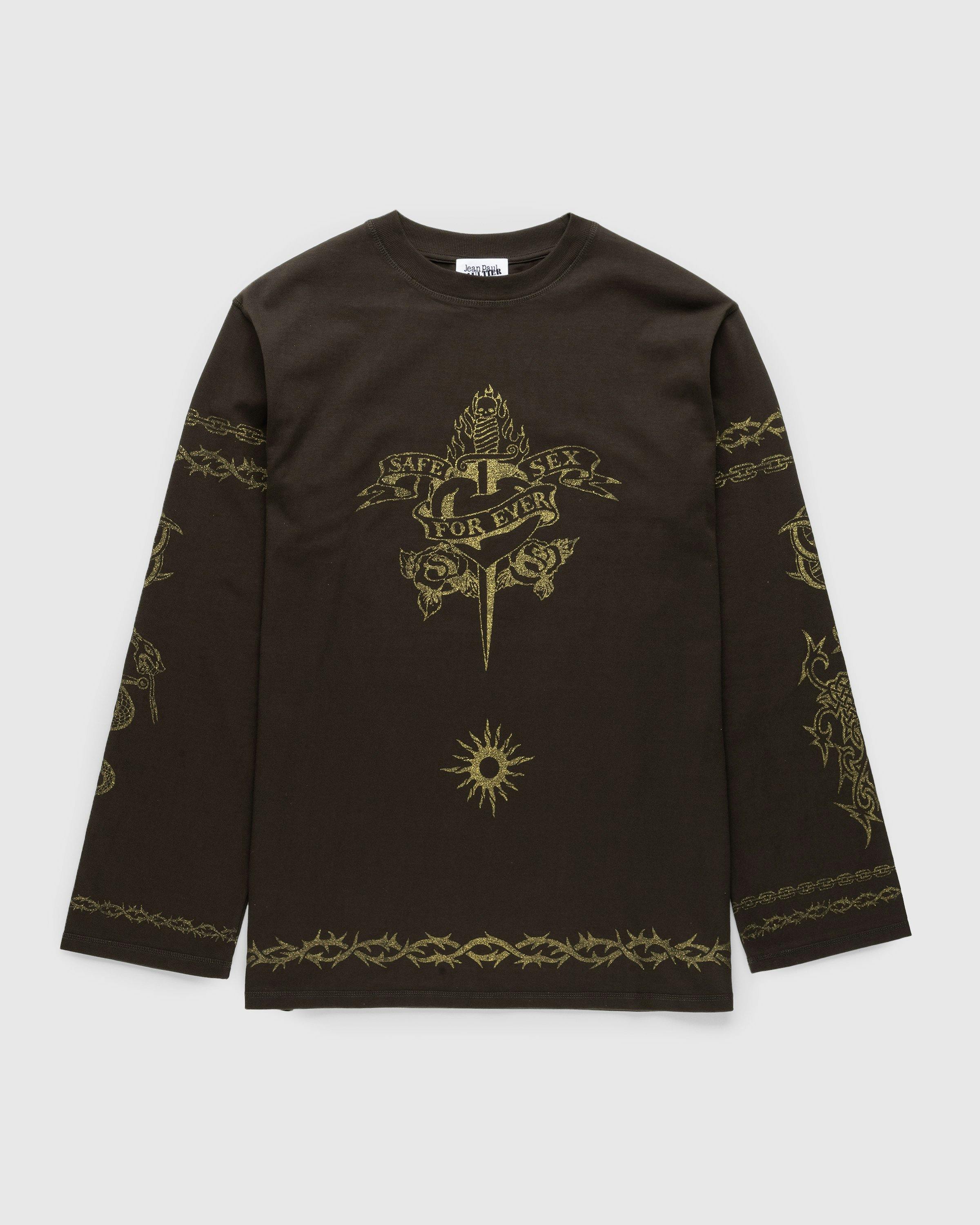 Jean Paul Gaultier - Tattoo Safe Sex Sweatshirt Dark Brown - Clothing - Brown - Image 1