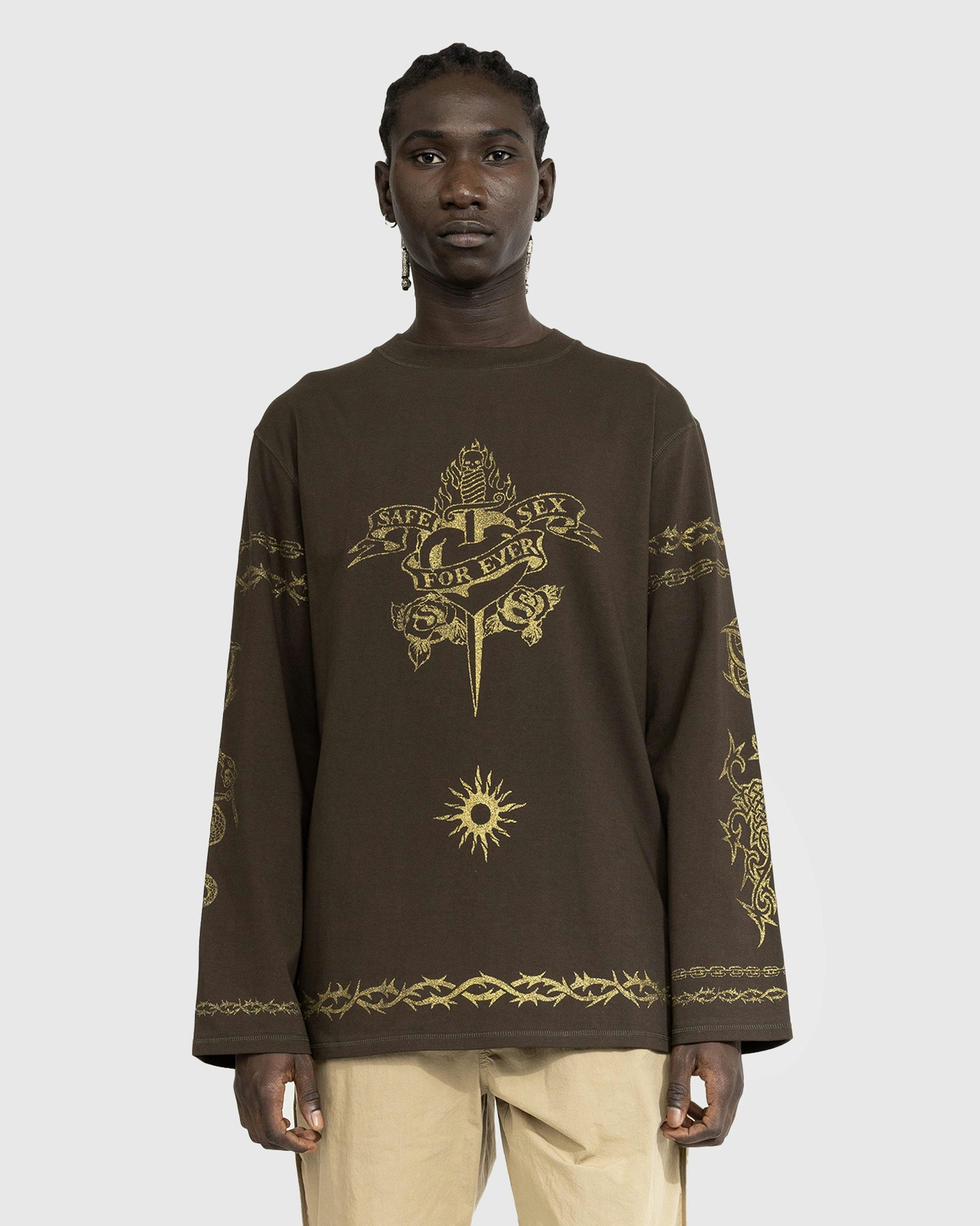 Jean Paul Gaultier - Tattoo Safe Sex Sweatshirt Dark Brown - Clothing - Brown - Image 2