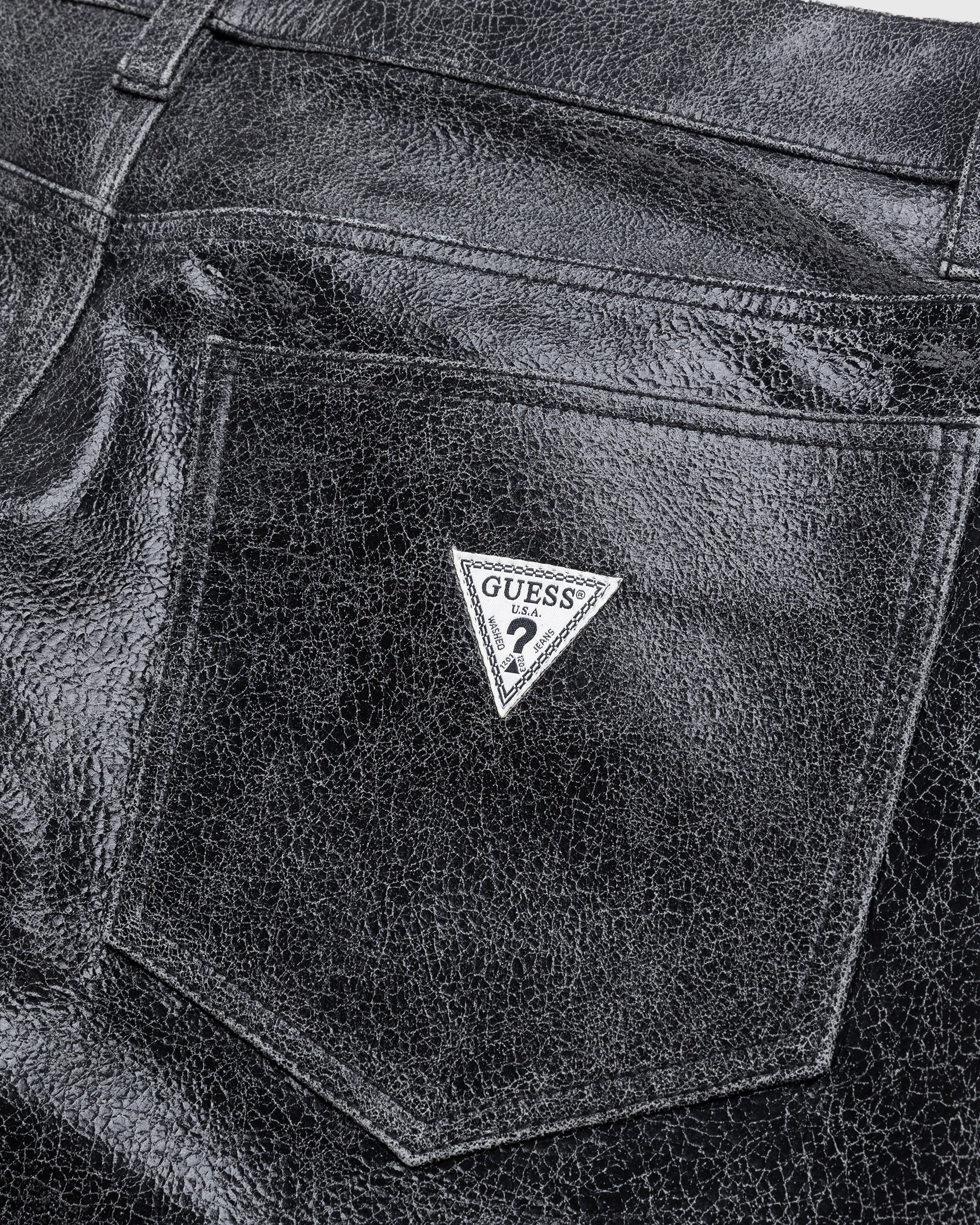 Guess USA - Crackle Leather Flare Pant Jet Black - Clothing - Black - Image 5