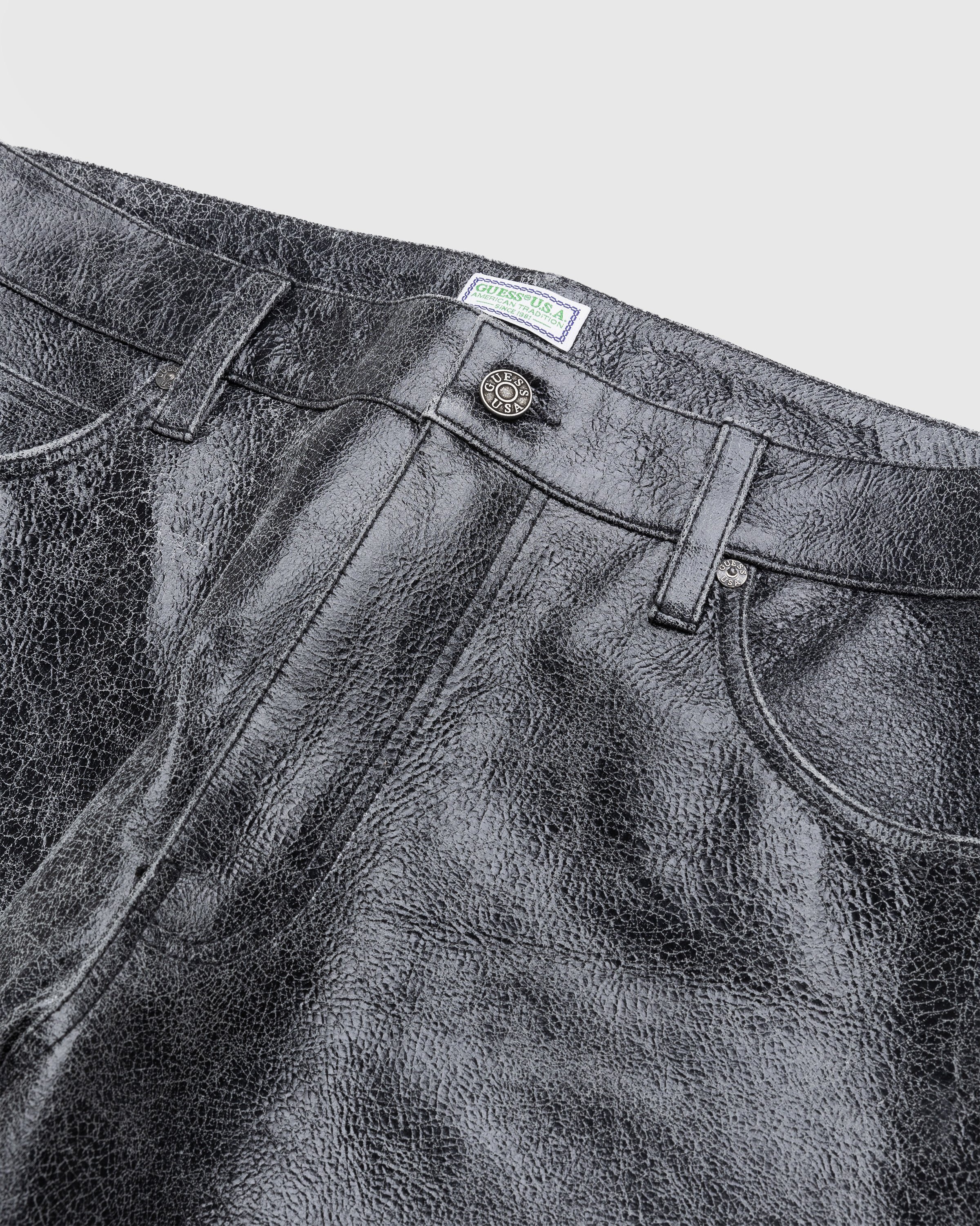 Guess USA - Crackle Leather Flare Pant Jet Black - Clothing - Black - Image 6