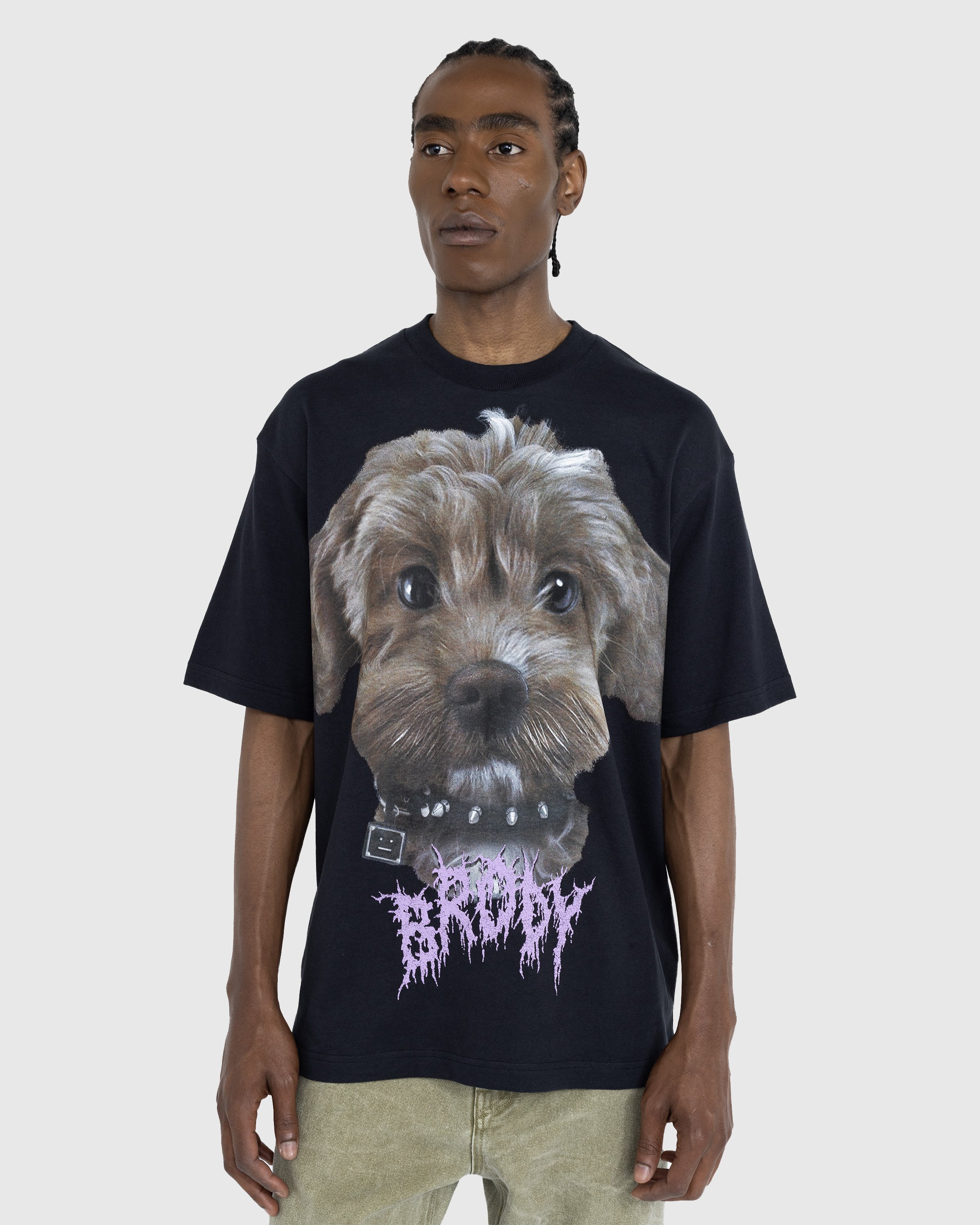 Acne Studios - Printed Dog T-Shirt Faded Black - Clothing - Black - Image 2