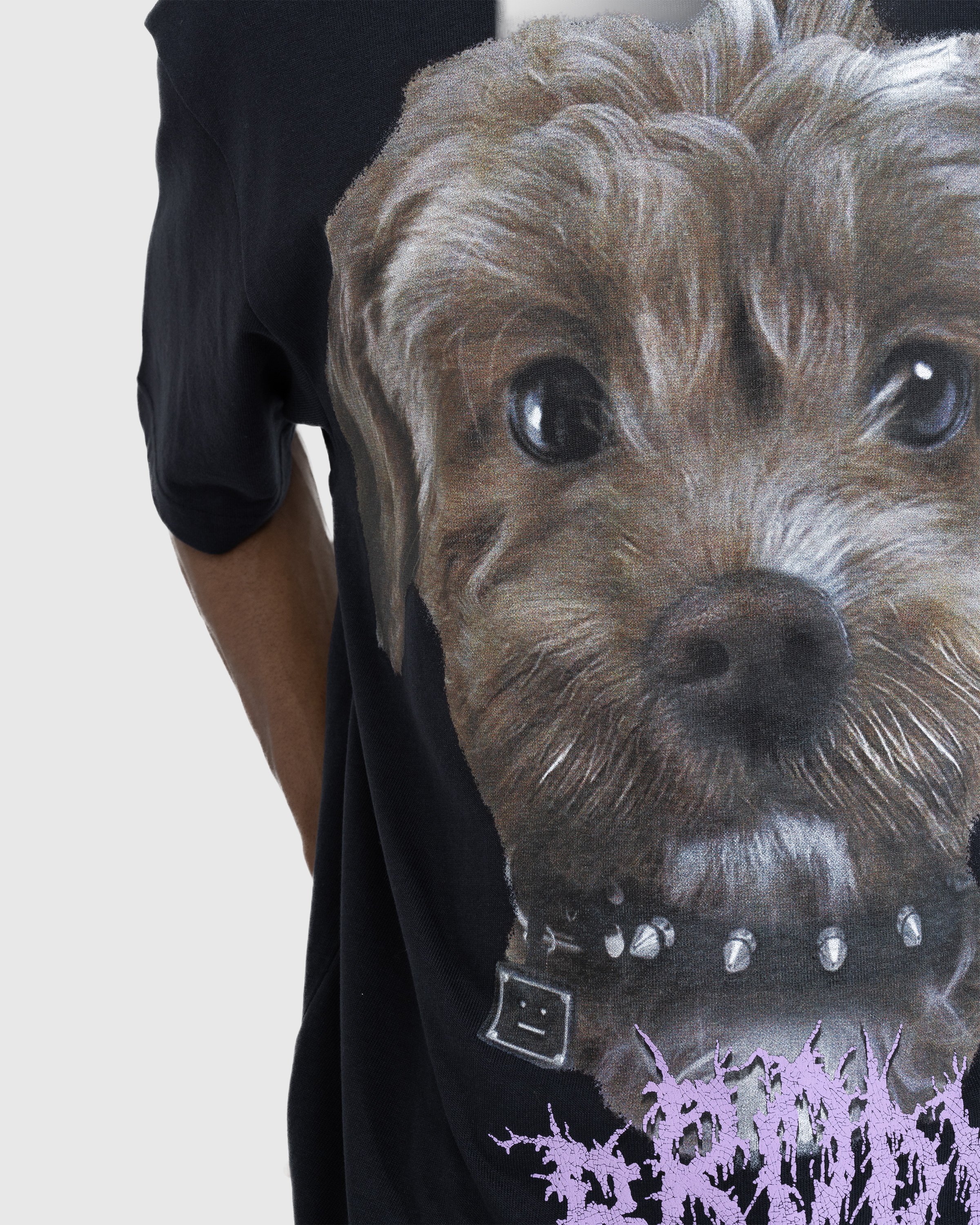 Acne Studios - Printed Dog T-Shirt Faded Black - Clothing - Black - Image 4