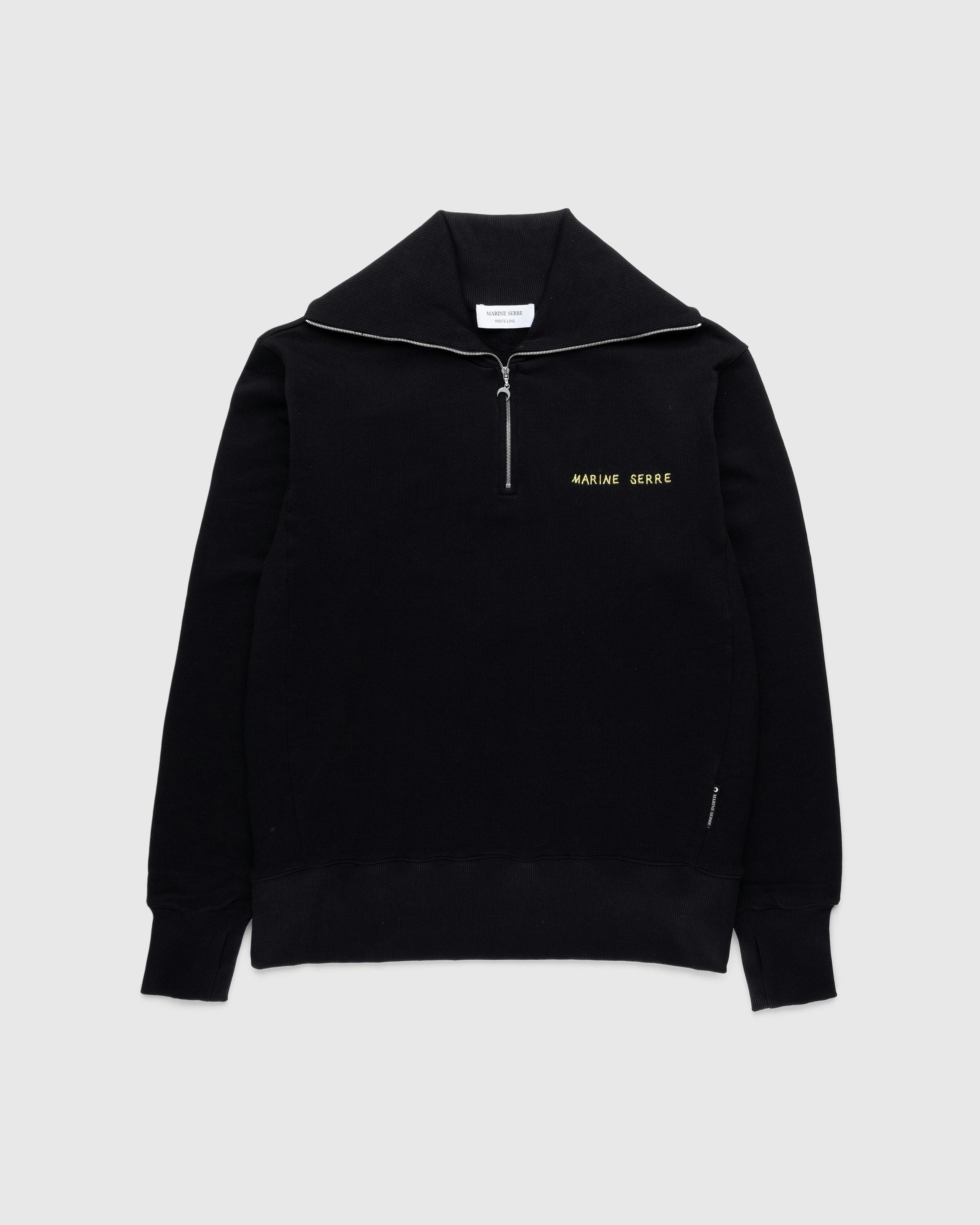 Marine Serre - Ornament Half-Zip Sweater Black - Clothing - Black - Image 1