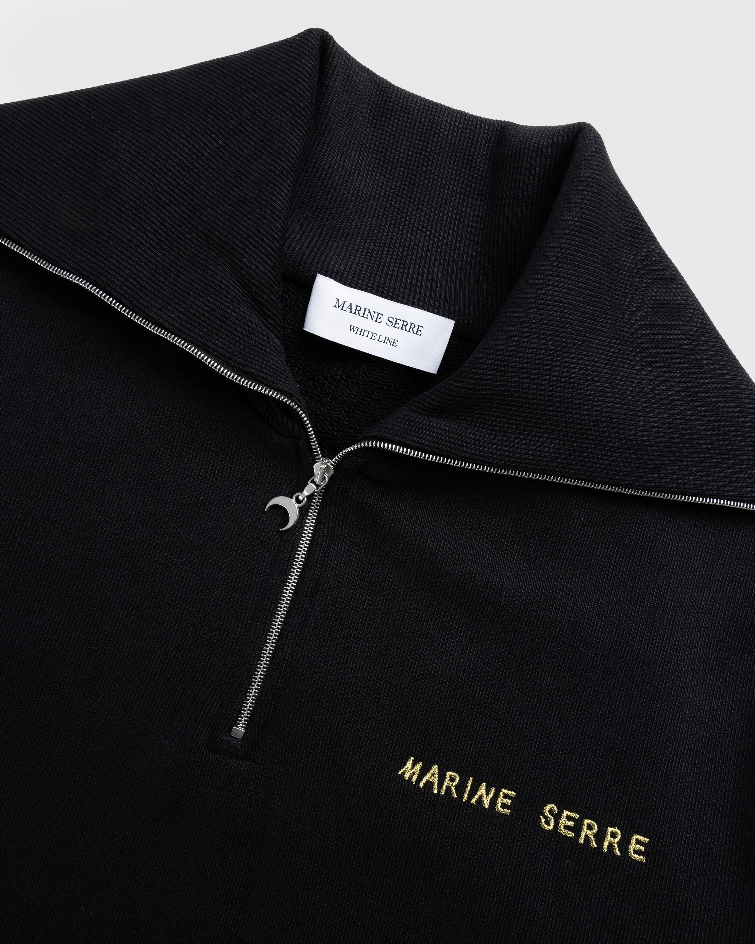 Marine Serre - Ornament Half-Zip Sweater Black - Clothing - Black - Image 5
