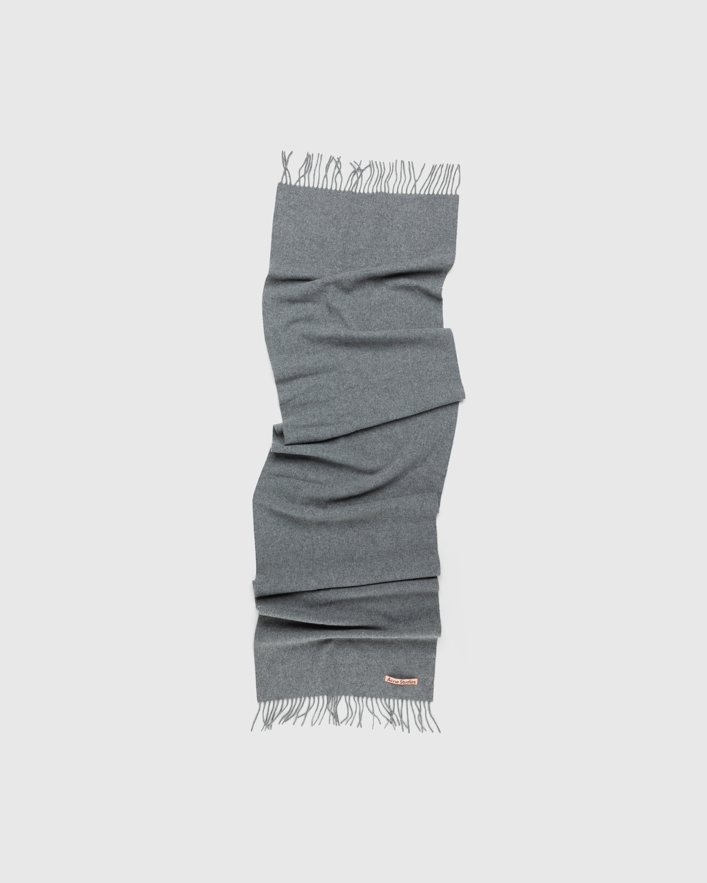 Acne Studios - Wool Fringe Scarf Grey Melange - Accessories - Grey - Image 1