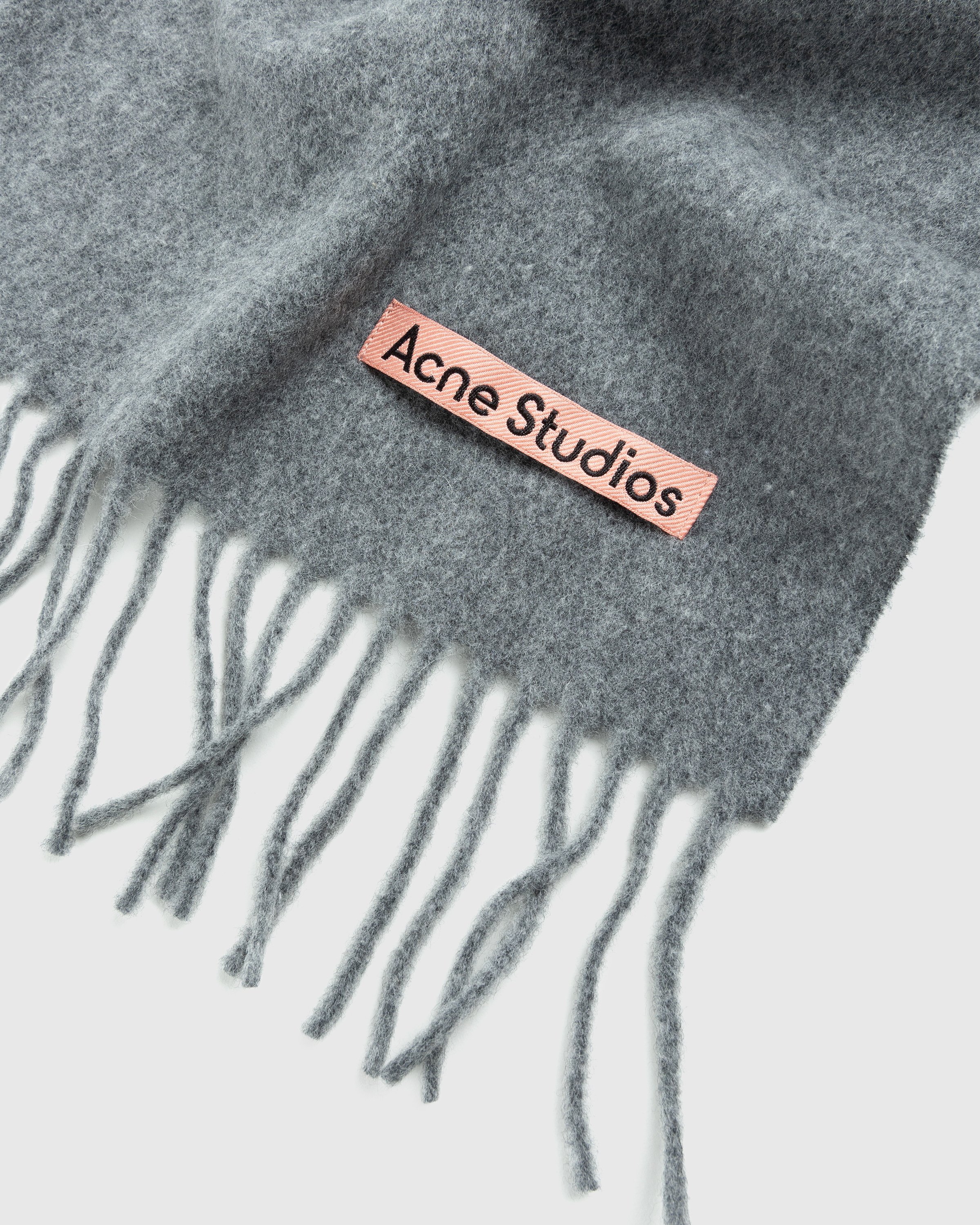 Acne Studios - Wool Fringe Scarf Oversized Grey Melange - Accessories - Grey - Image 3