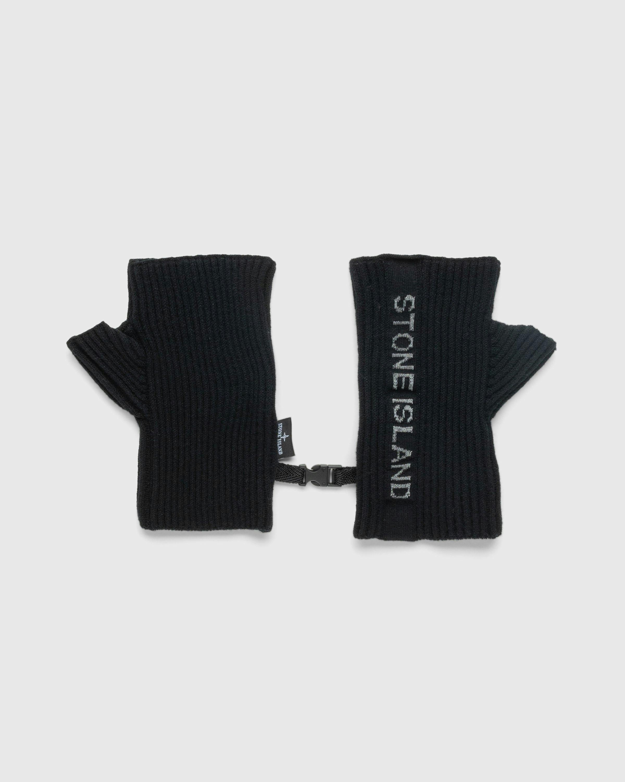 Stone Island - Reflective Half Mittens Black - Accessories - Black - Image 1