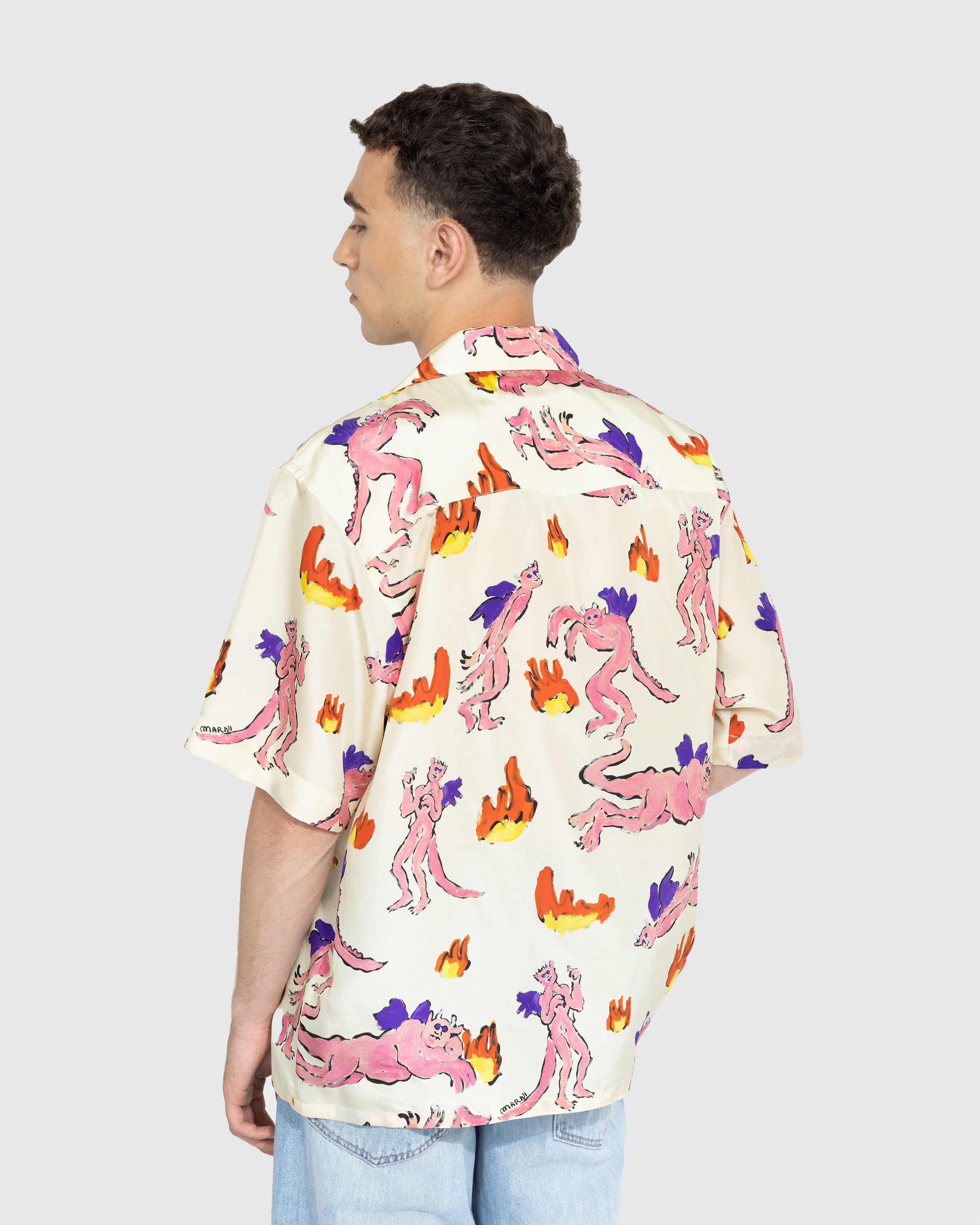 Marni - Printed Silk Button-Up Shirt Multi - Clothing - Multi - Image 3