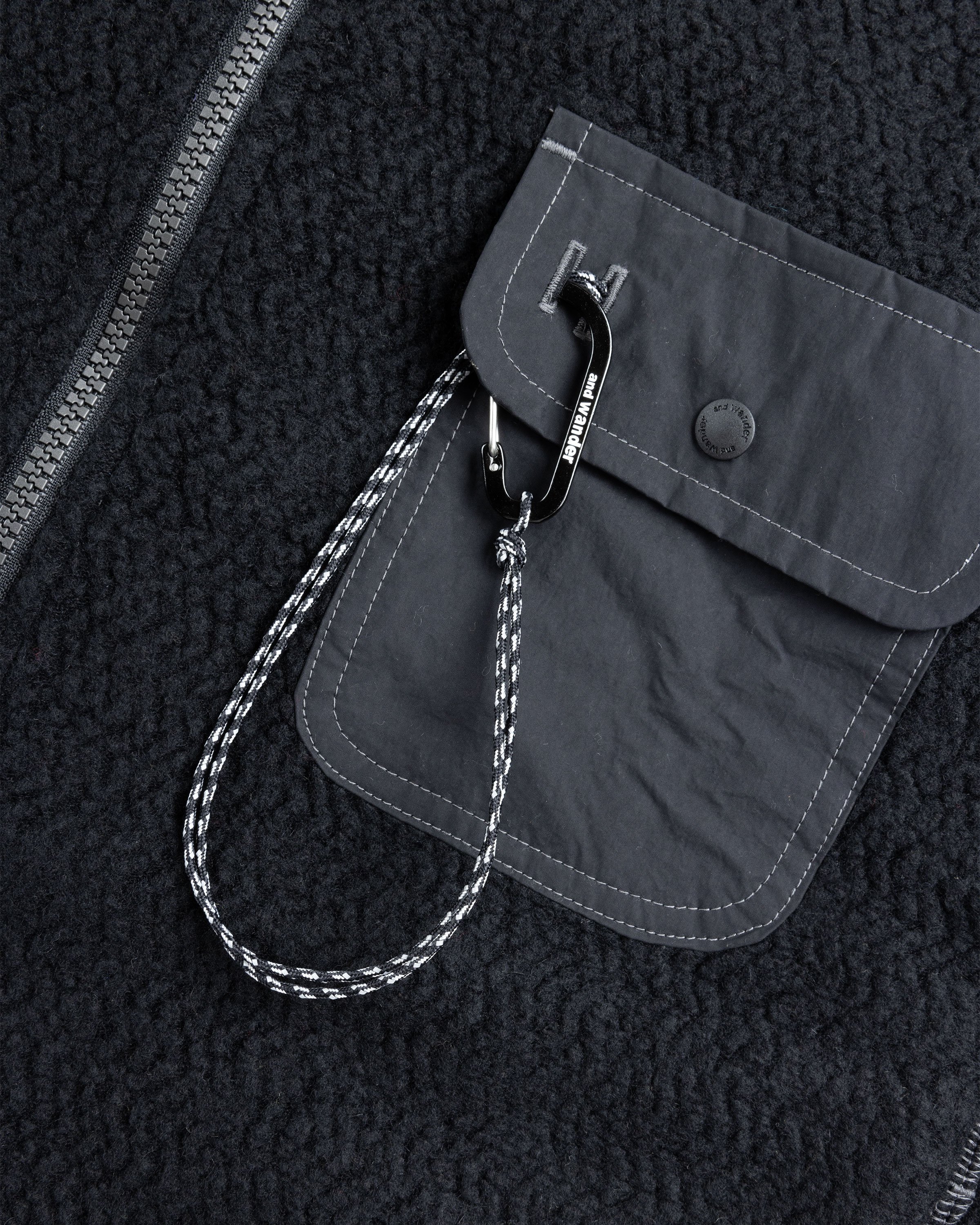And Wander - Wool JQ Stand Zip Jacket Black - Clothing - Black - Image 5