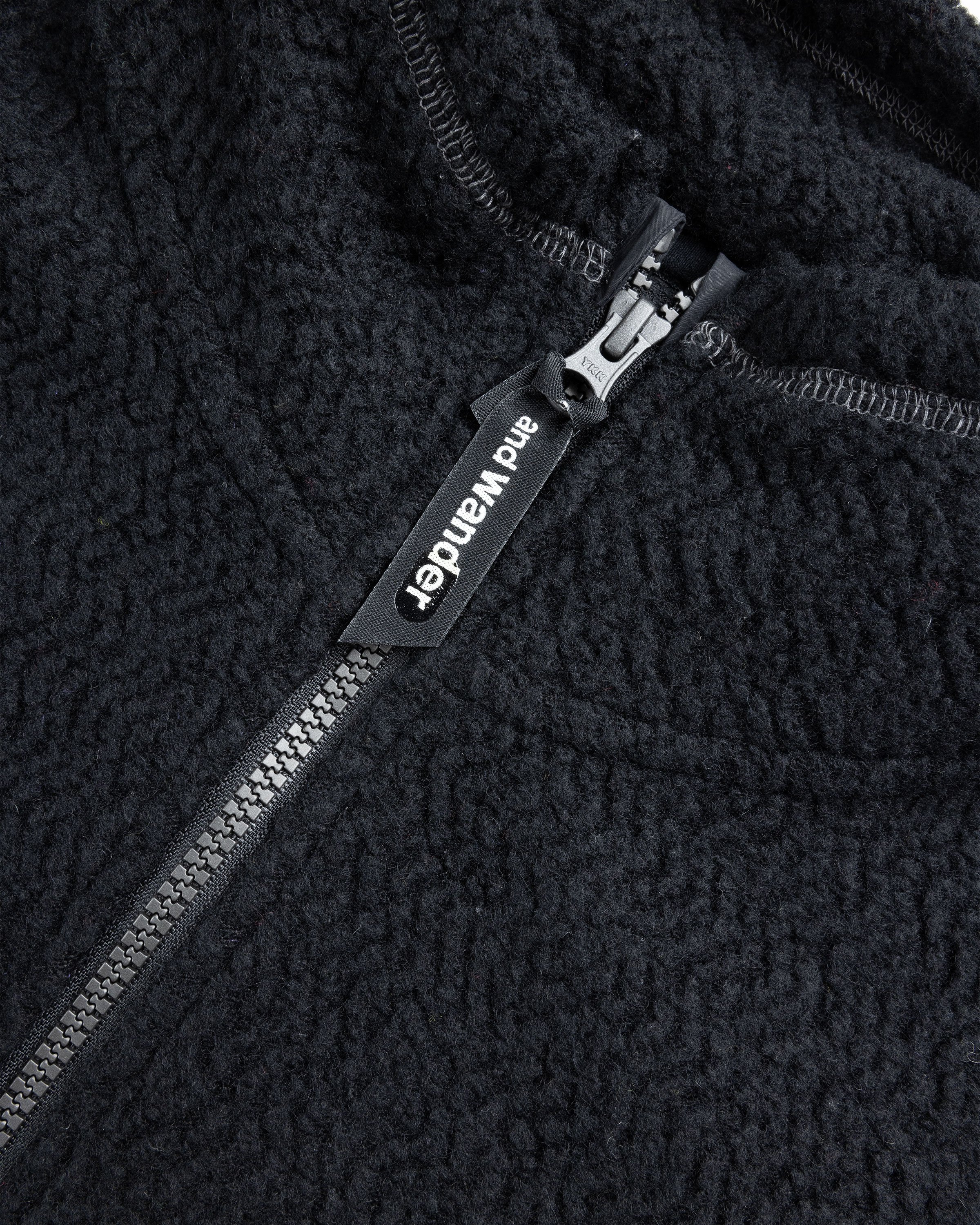 And Wander - Wool JQ Stand Zip Jacket Black - Clothing - Black - Image 6