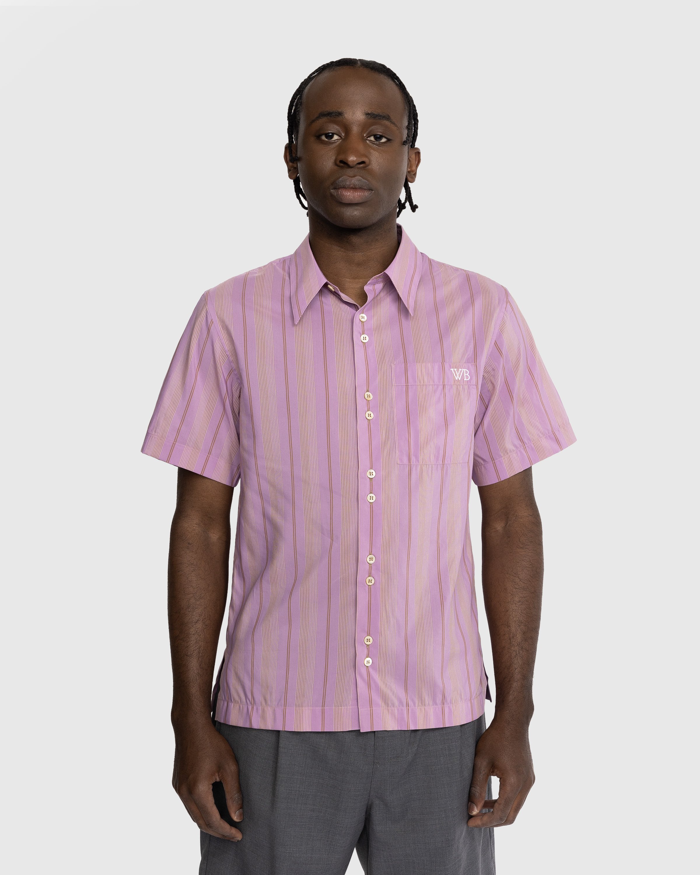Wales Bonner - Rhythm Striped Shirt Pink - Clothing - Pink - Image 2