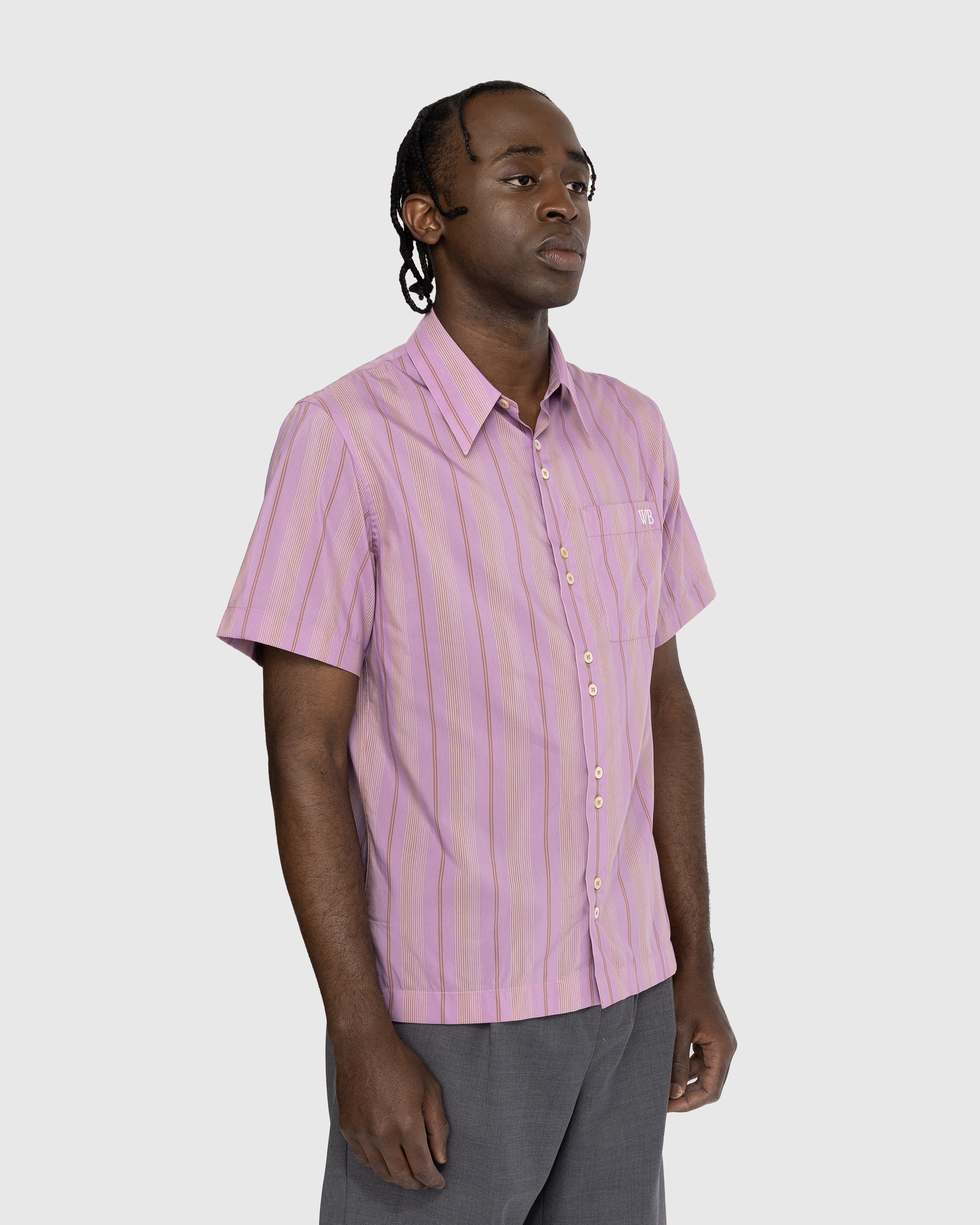 Wales Bonner - Rhythm Striped Shirt Pink - Clothing - Pink - Image 4