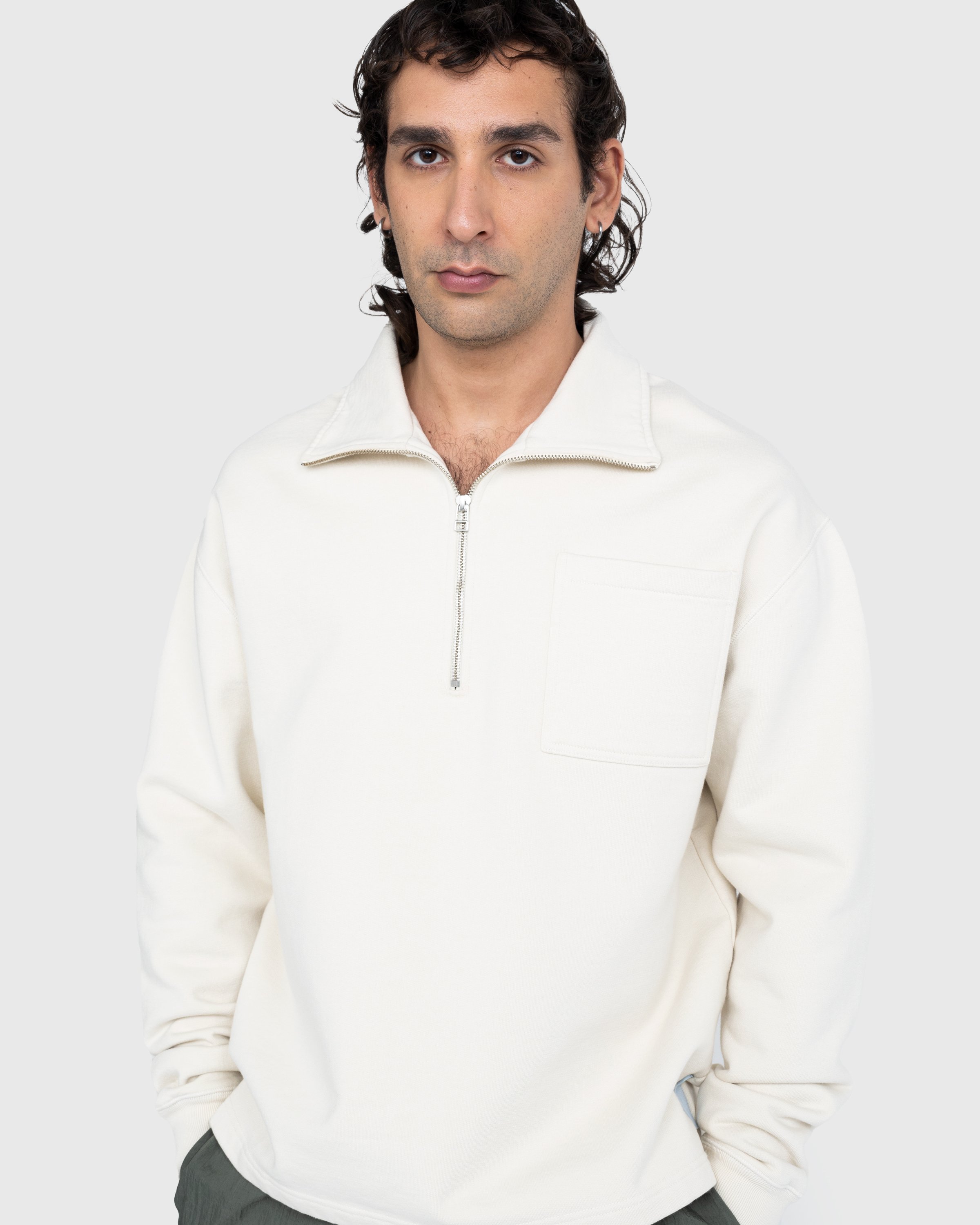 Highsnobiety - Fleece Quarter Zip Off-White - Clothing - Beige - Image 5