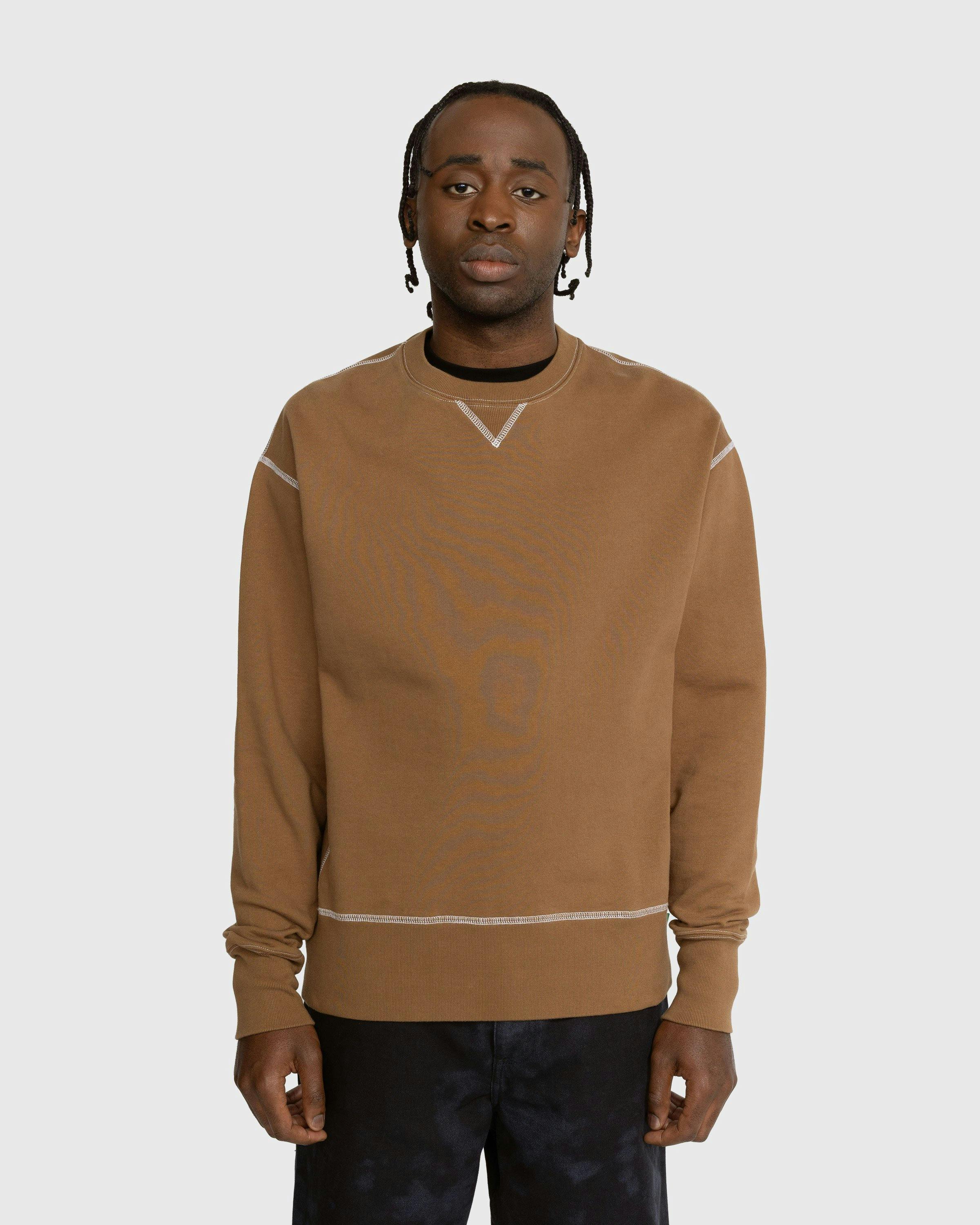 Highsnobiety - Contrast Stitch Fleece Crew Brown - Clothing - Brown - Image 2