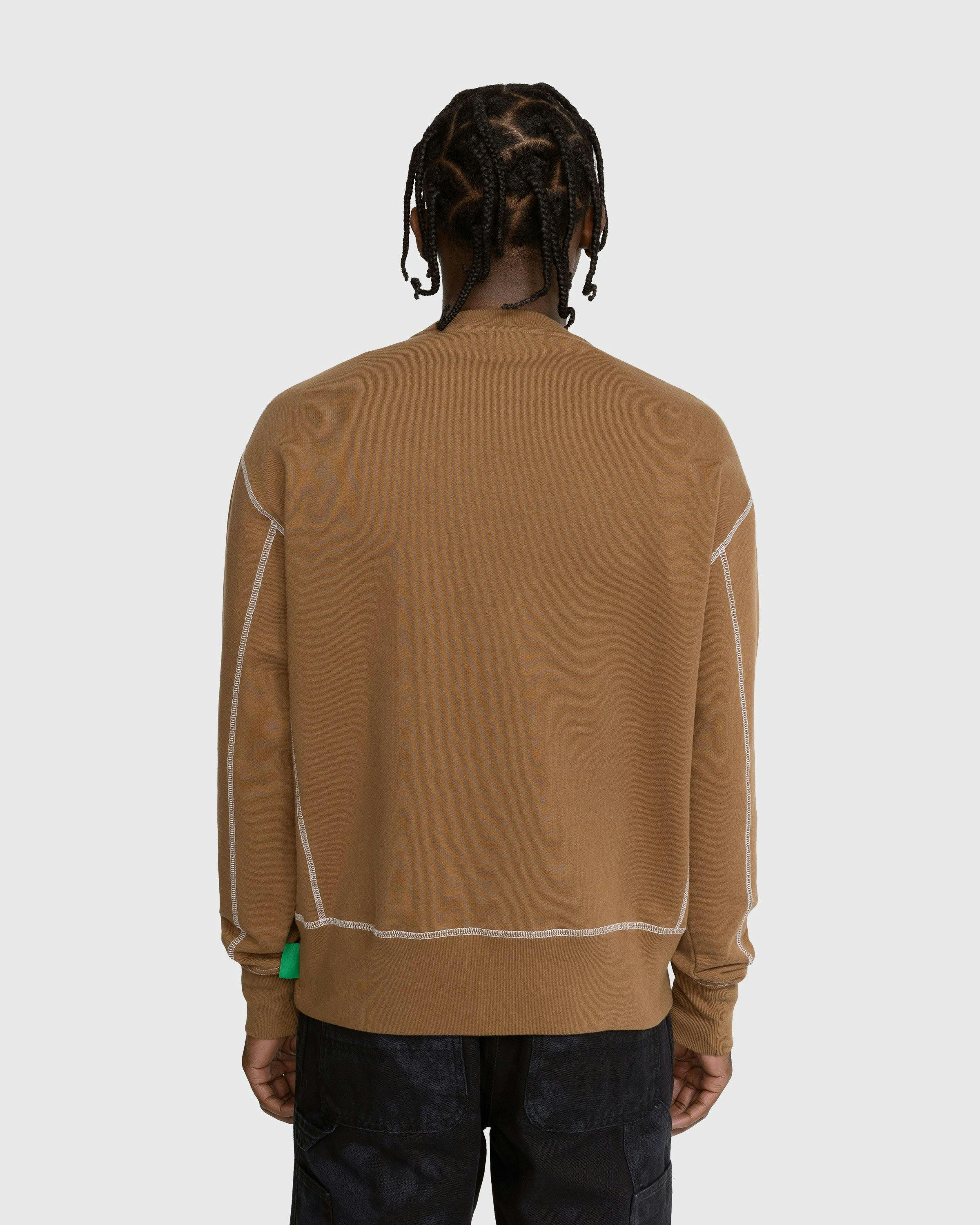 Highsnobiety - Contrast Stitch Fleece Crew Brown - Clothing - Brown - Image 3