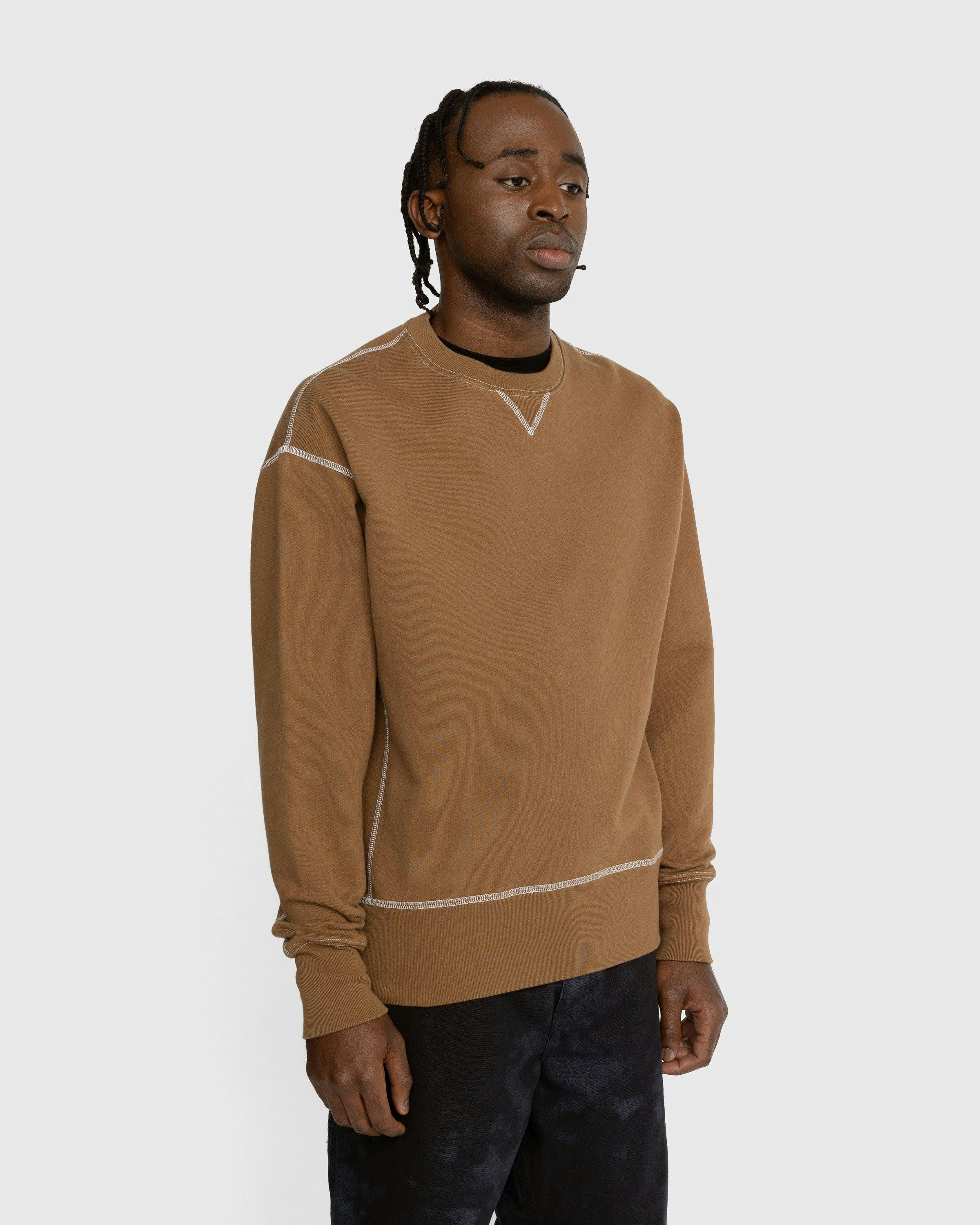 Highsnobiety - Contrast Stitch Fleece Crew Brown - Clothing - Brown - Image 4