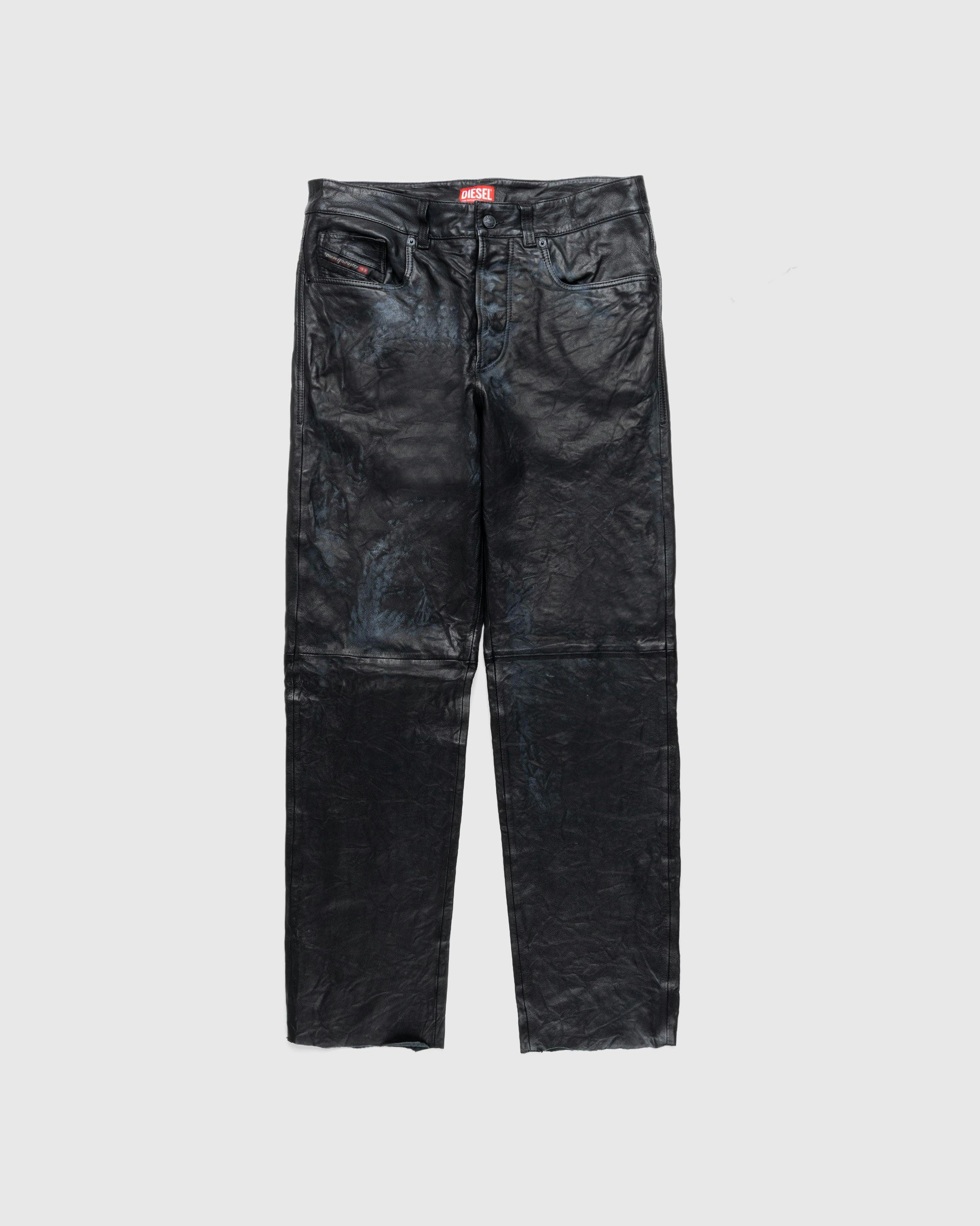 Diesel - P-MACS-LTH TROUSERS - Clothing - Black - Image 1