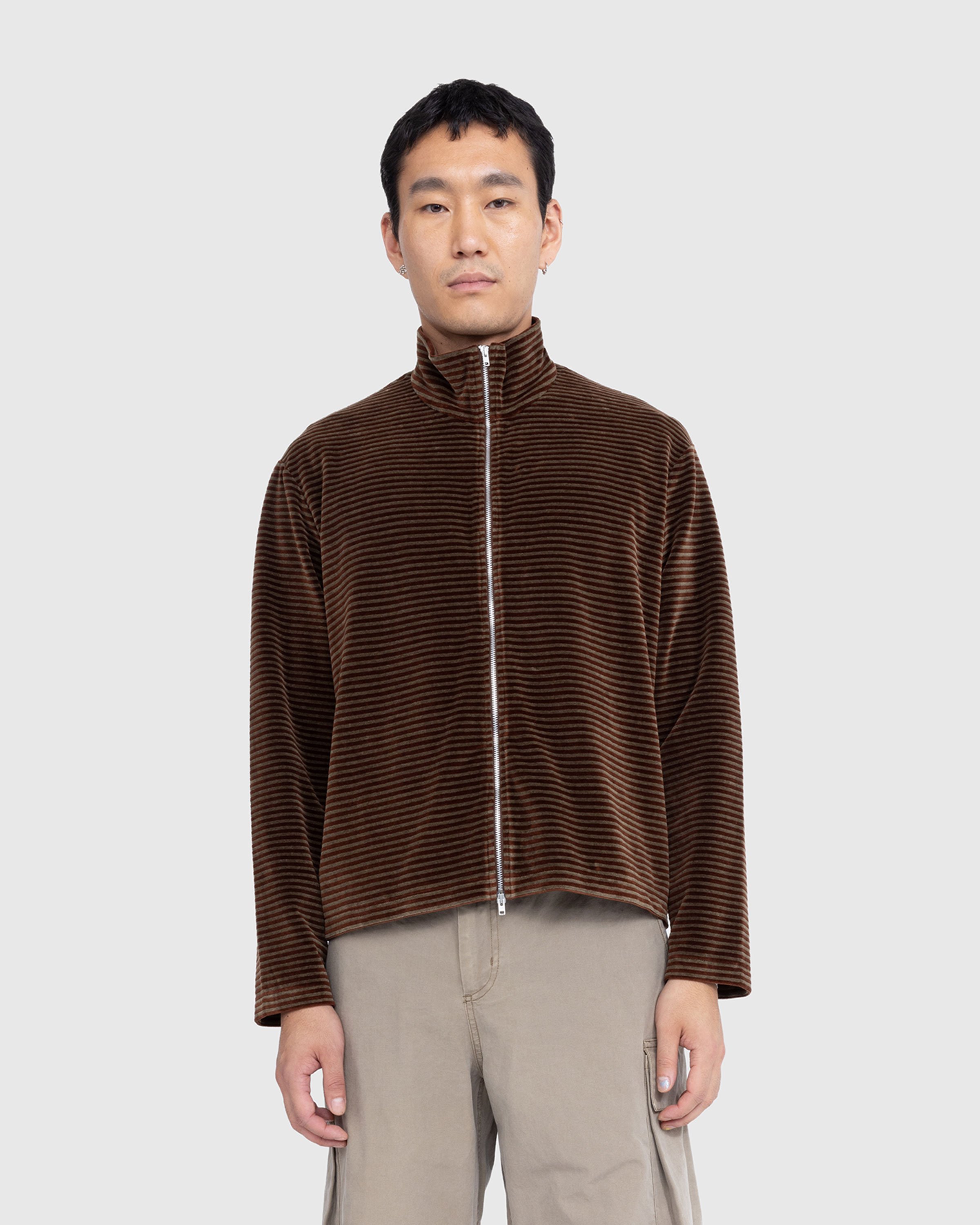 Our Legacy - SHRUNKEN FULLZIP POLO Brown - Clothing - Brown - Image 4