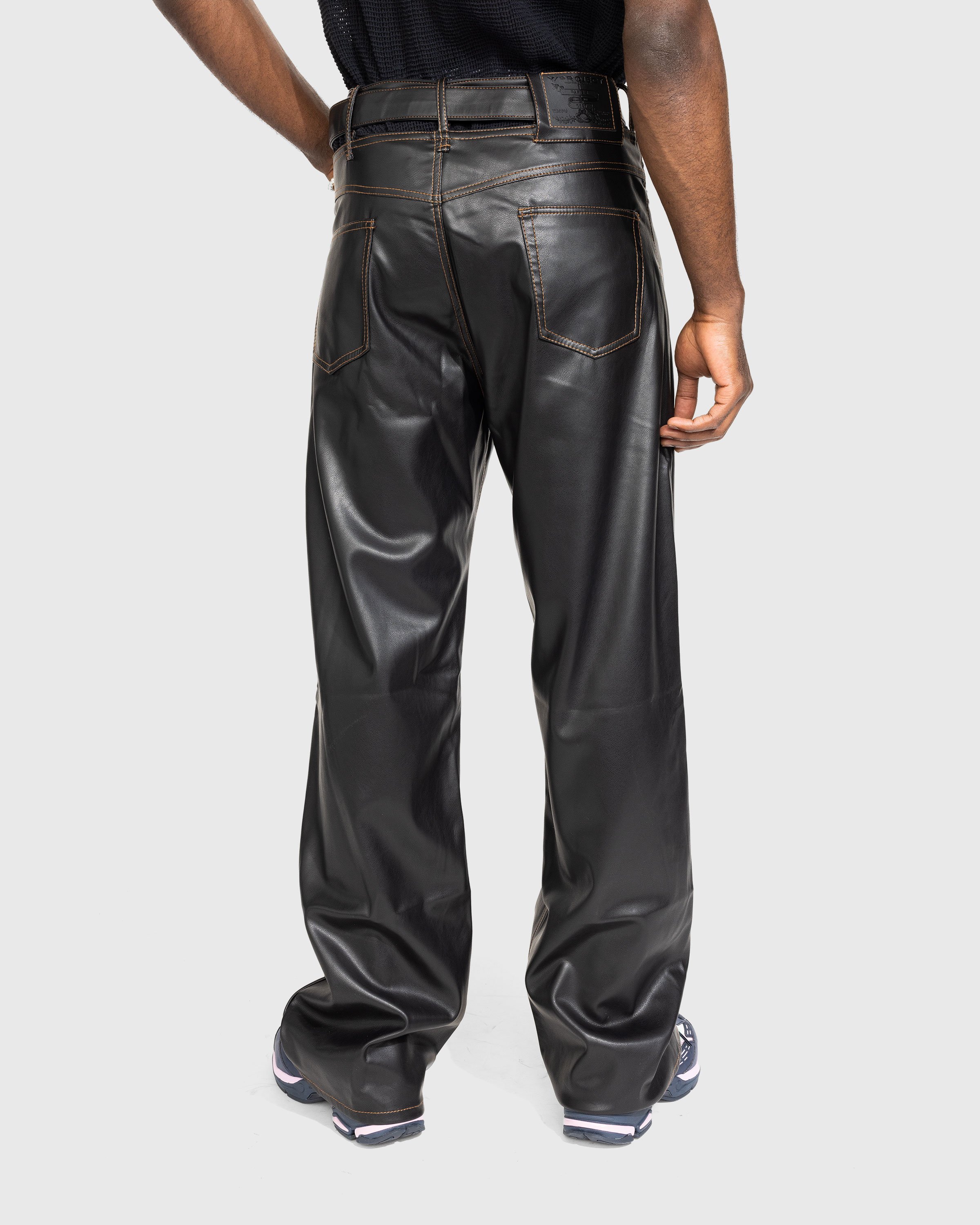 Y/Project - Y Belt Leather Pants Black - Clothing - Black - Image 3