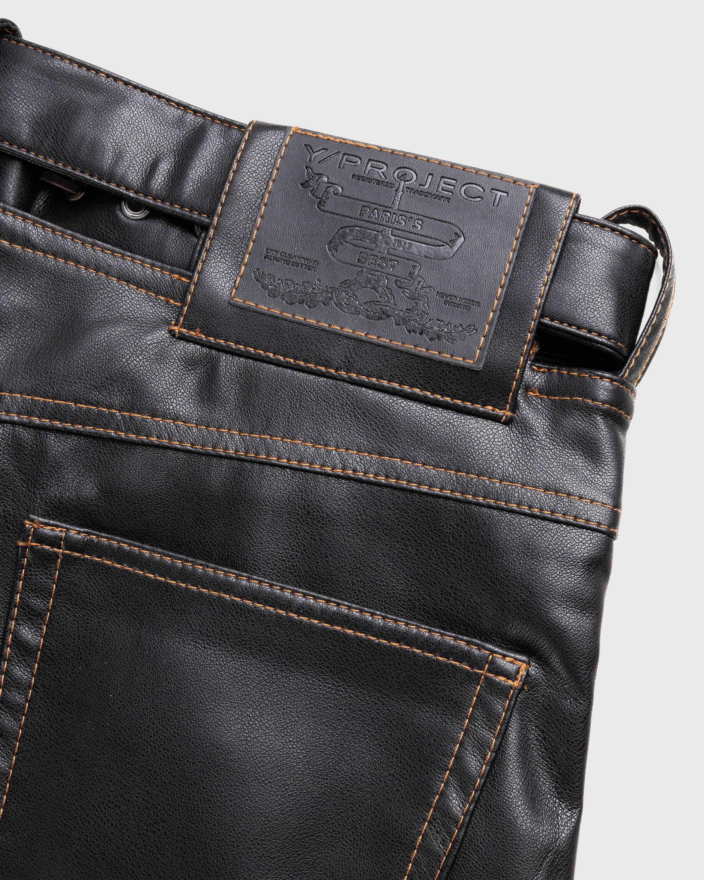 Y/Project - Y Belt Leather Pants Black - Clothing - Black - Image 6