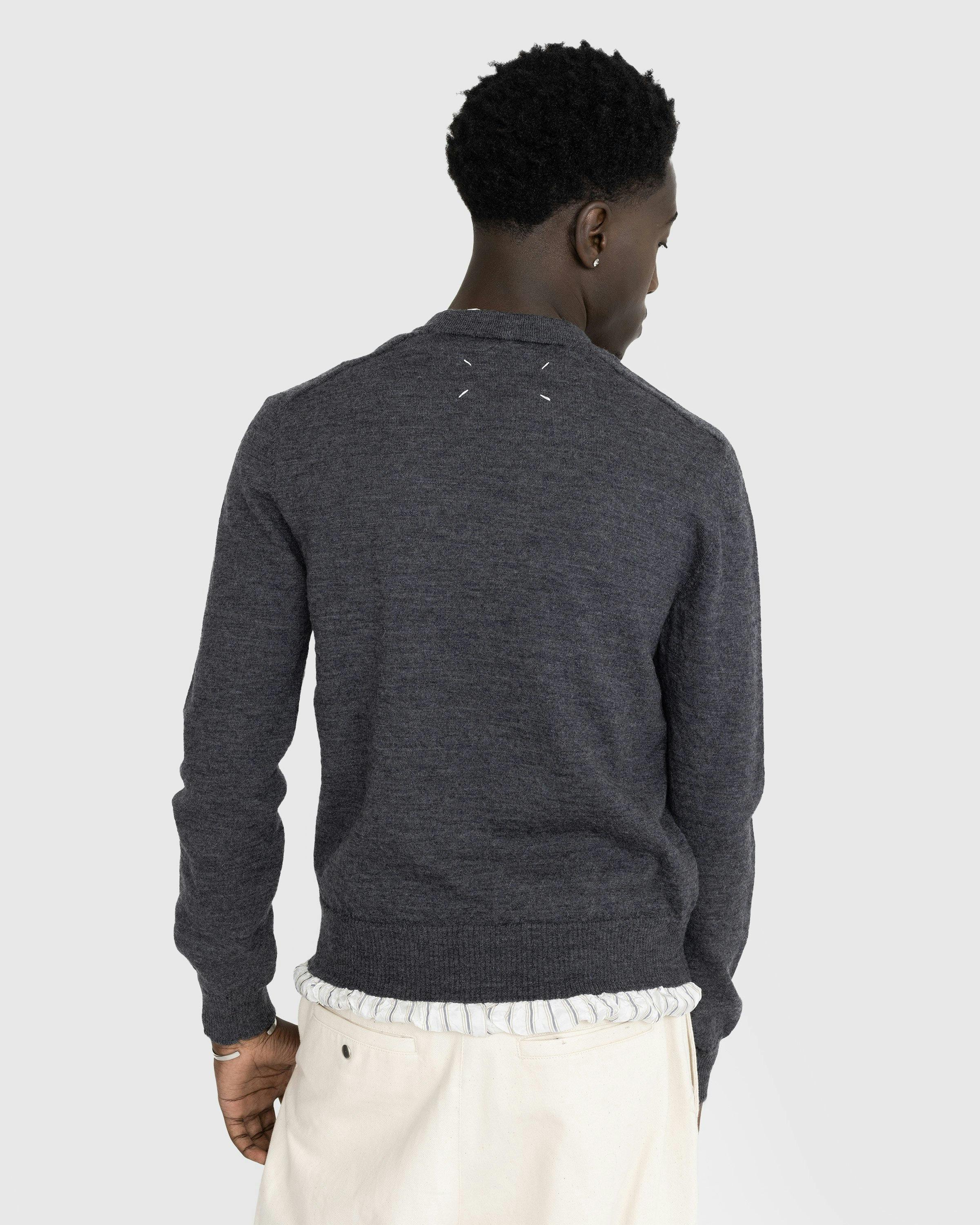 Maison Margiela - Distressed Crewneck Sweater Dark Grey - Clothing - Grey - Image 3