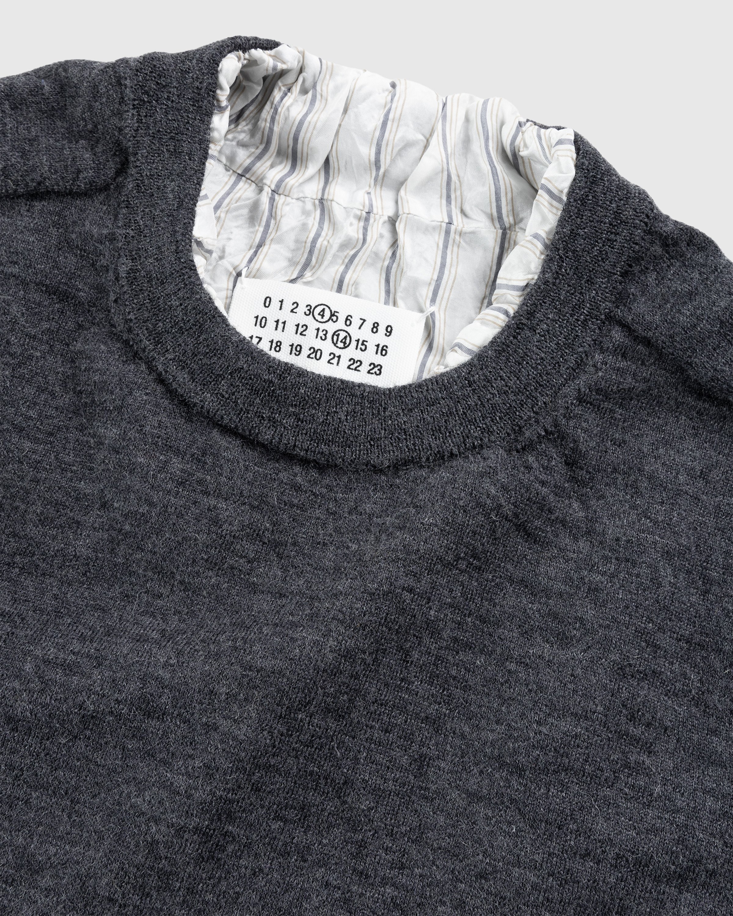 Maison Margiela - Distressed Crewneck Sweater Dark Grey - Clothing - Grey - Image 5