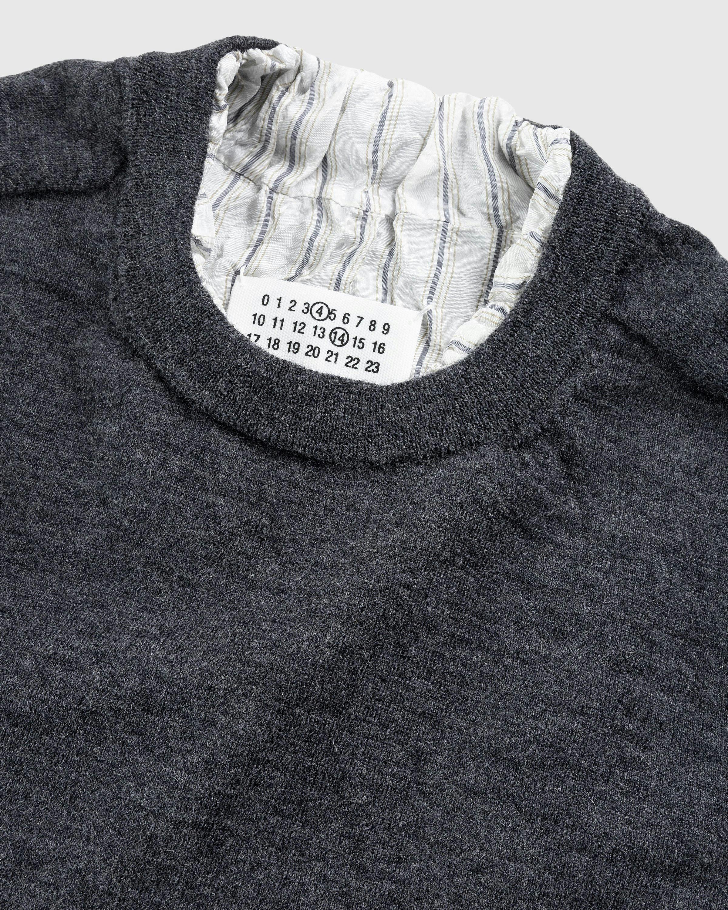 Maison Margiela - Distressed Crewneck Sweater Dark Grey - Clothing - Grey - Image 5