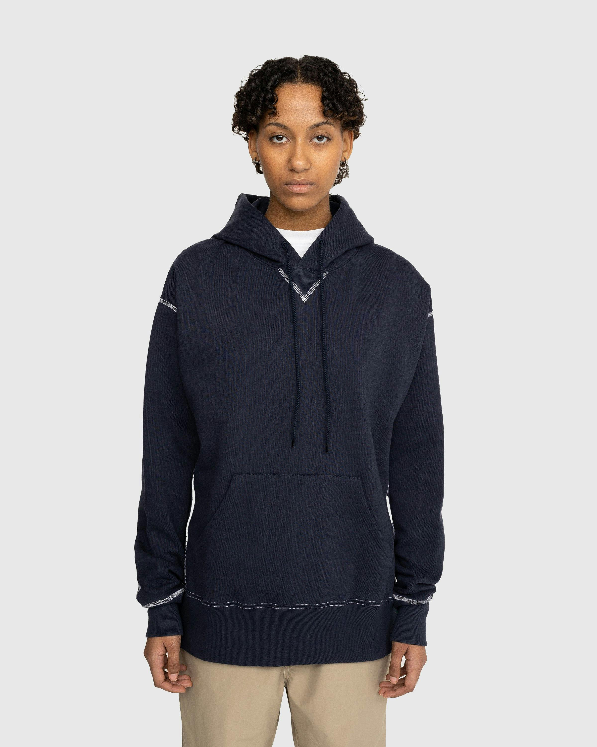 Highsnobiety - Contrast Stitch Fleece Hoodie Navy - Clothing - Blue - Image 2