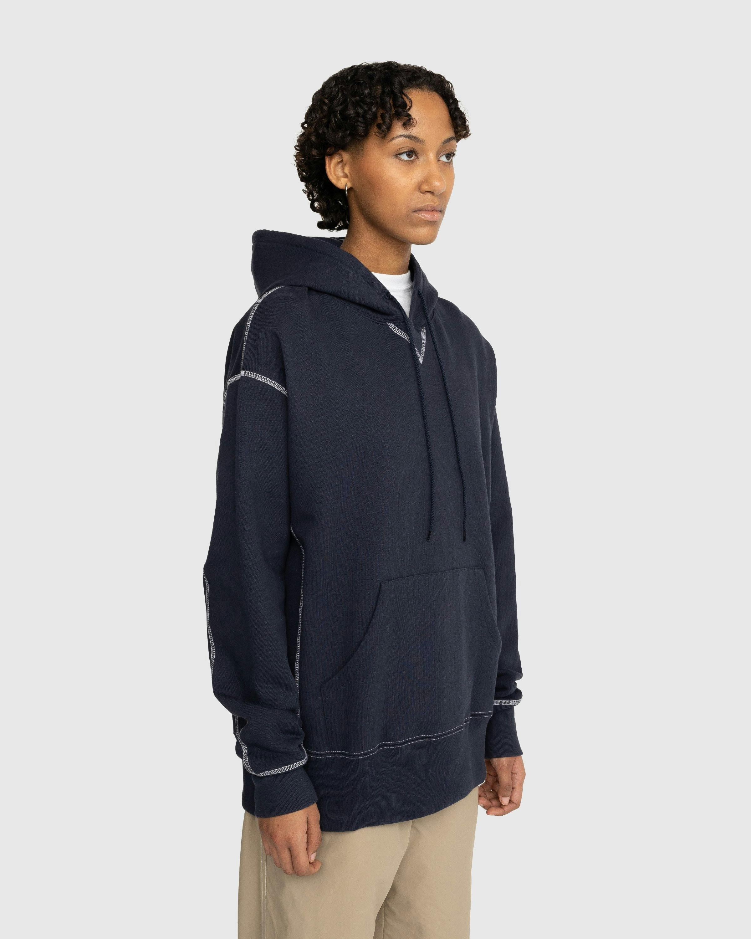 Highsnobiety - Contrast Stitch Fleece Hoodie Navy - Clothing - Blue - Image 3