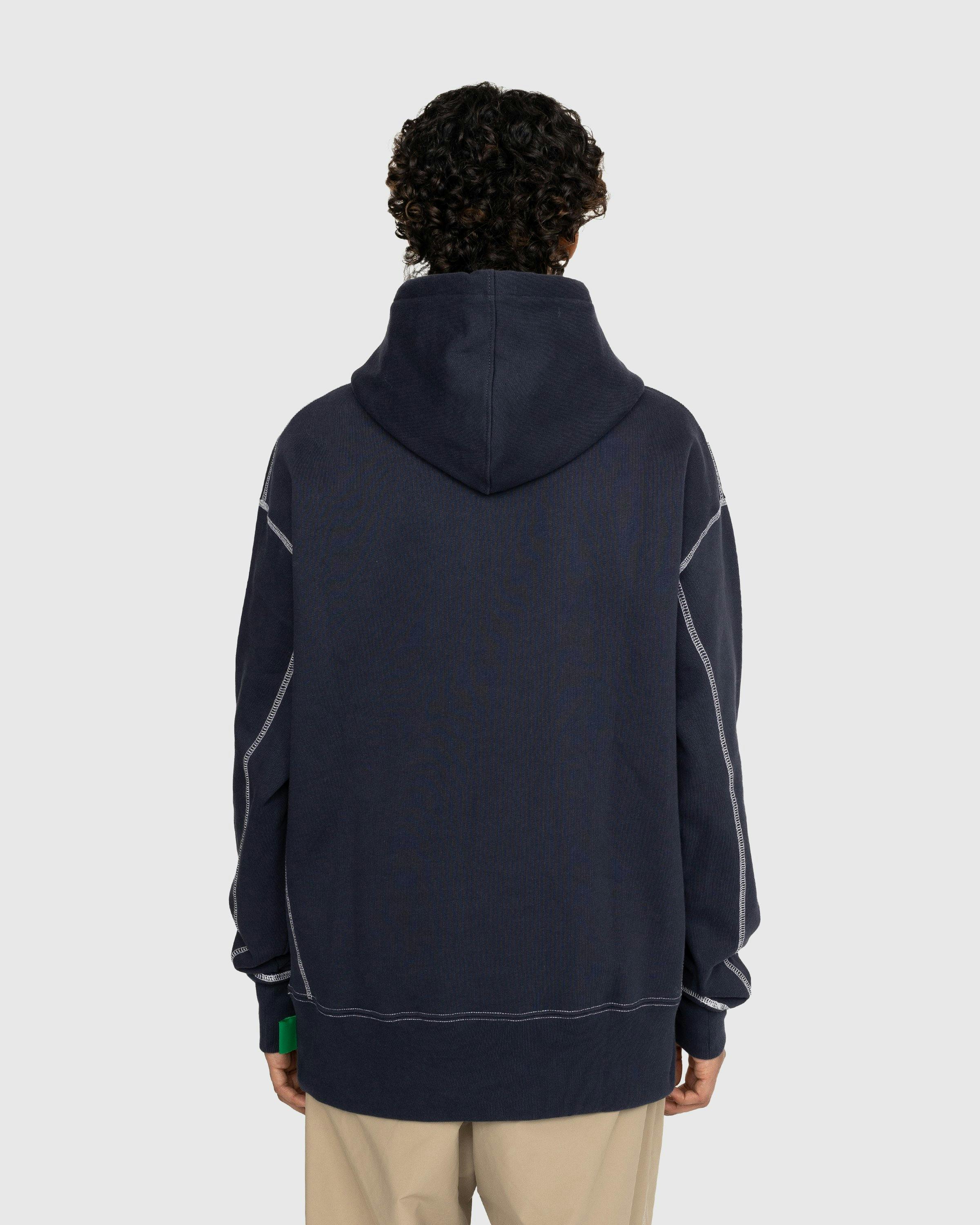 Highsnobiety - Contrast Stitch Fleece Hoodie Navy - Clothing - Blue - Image 4