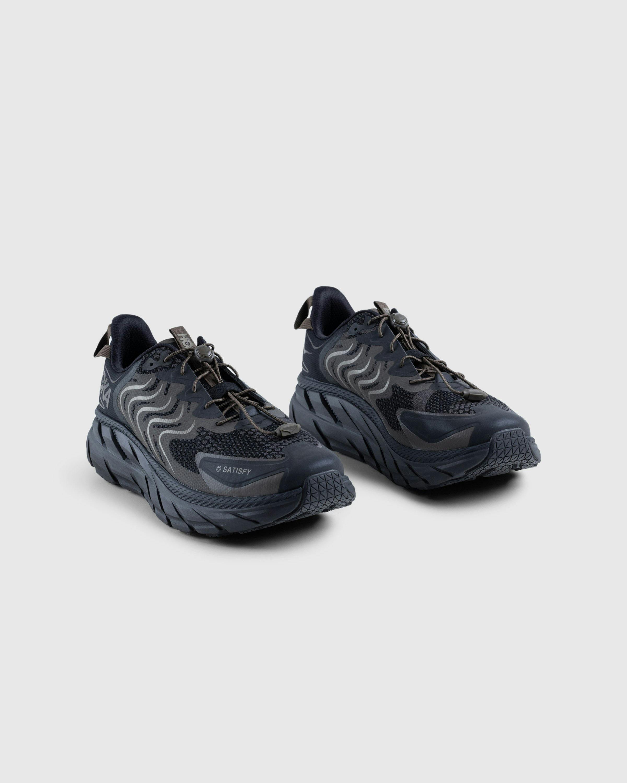 Satisfy x HOKA - U Clifton LS Forged Iron - Footwear - Black - Image 3