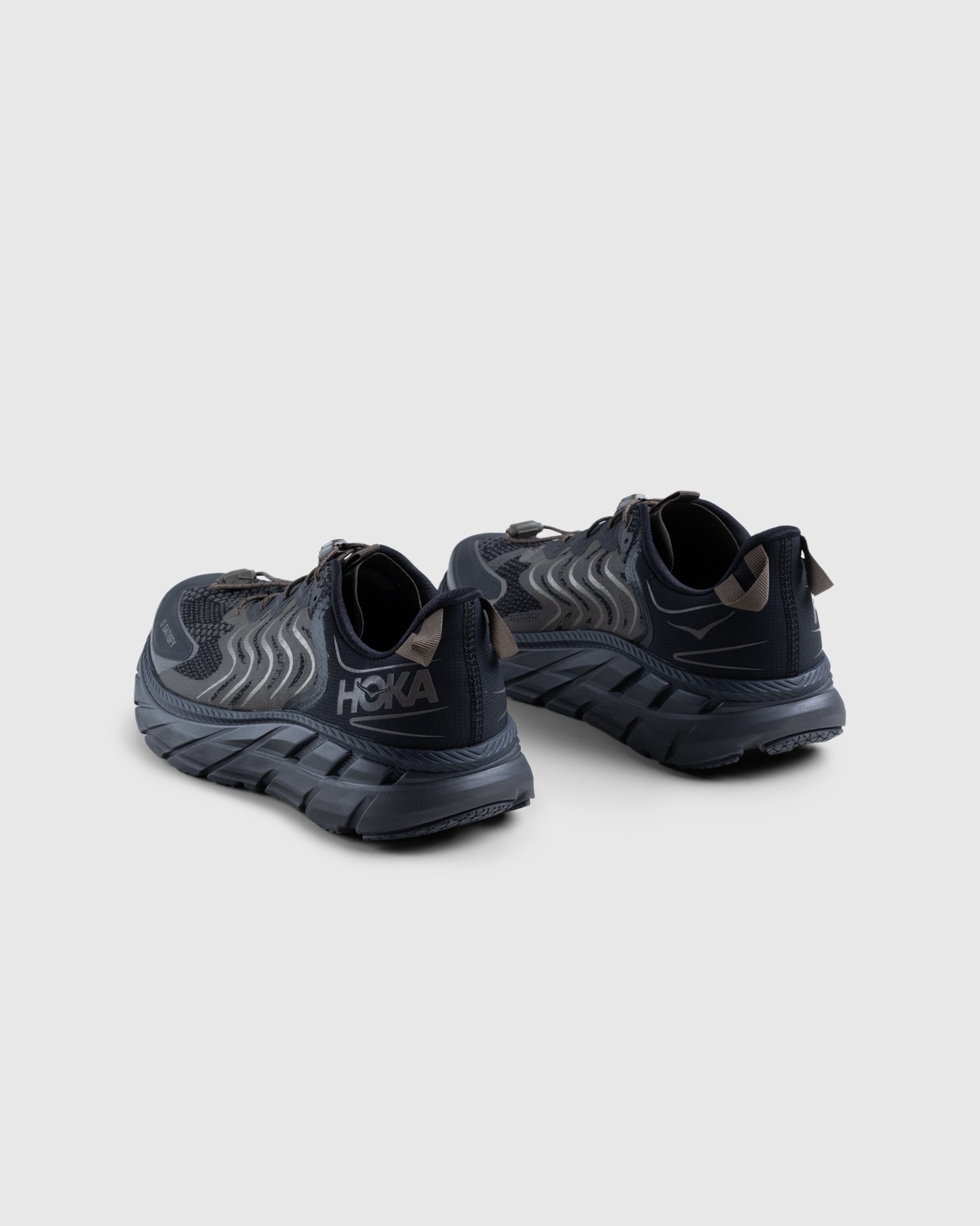 Satisfy x HOKA - U Clifton LS Forged Iron - Footwear - Black - Image 4