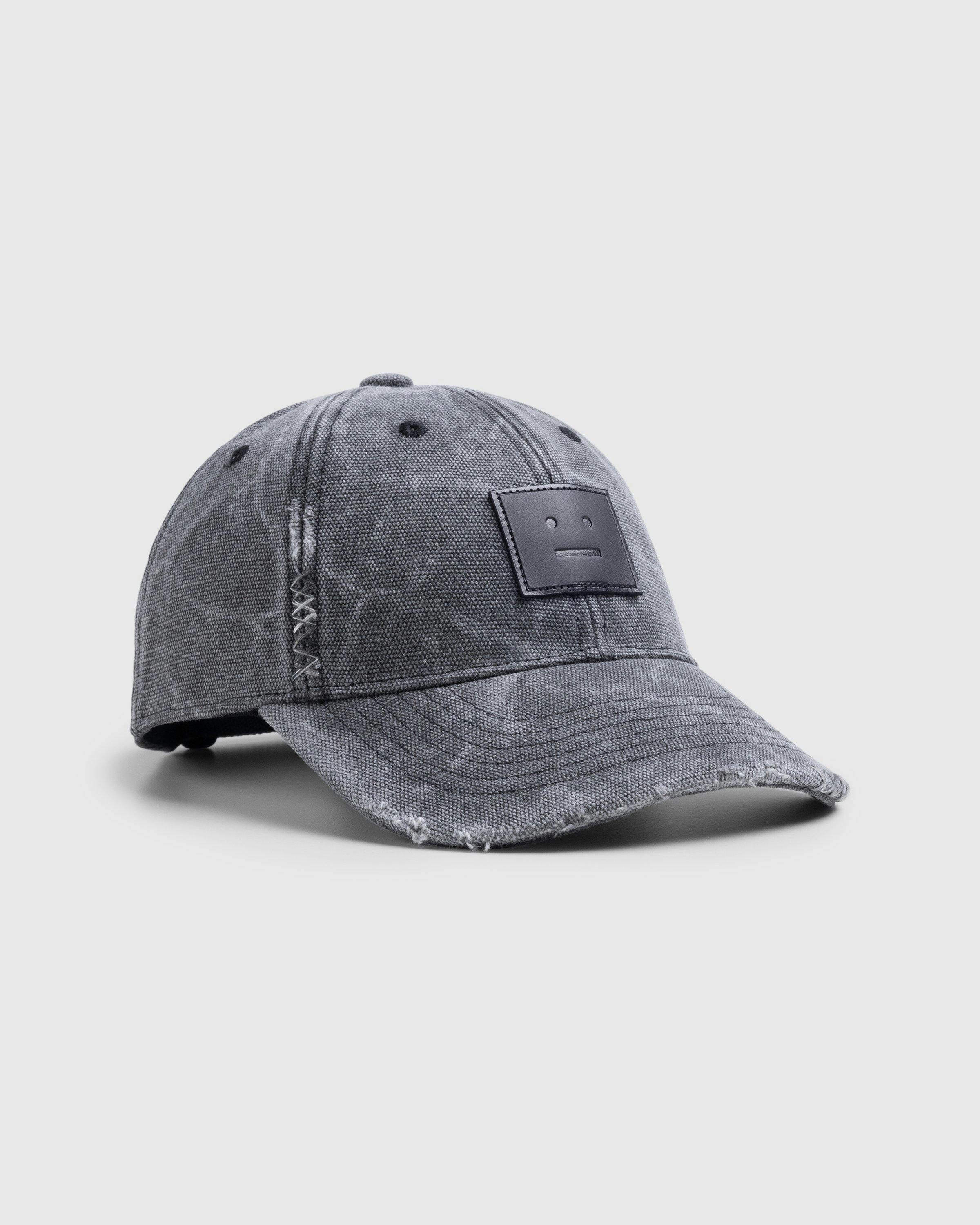 Acne Studios - Leather Face Patch Cap Carbon Grey - Accessories - Grey - Image 1