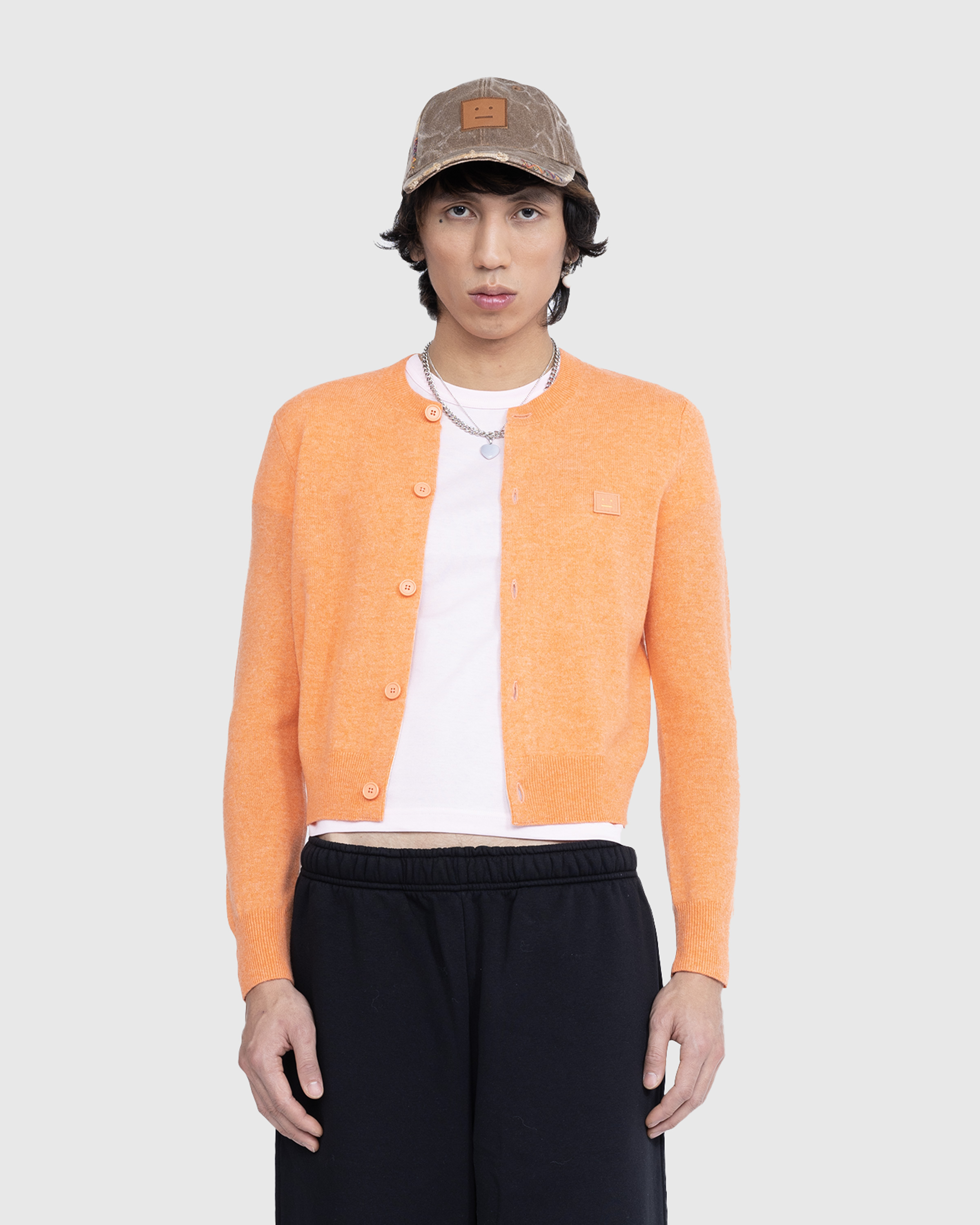 Acne Studios - Crewneck Cardigan Mandarin Orange Melange - Clothing - Orange - Image 2