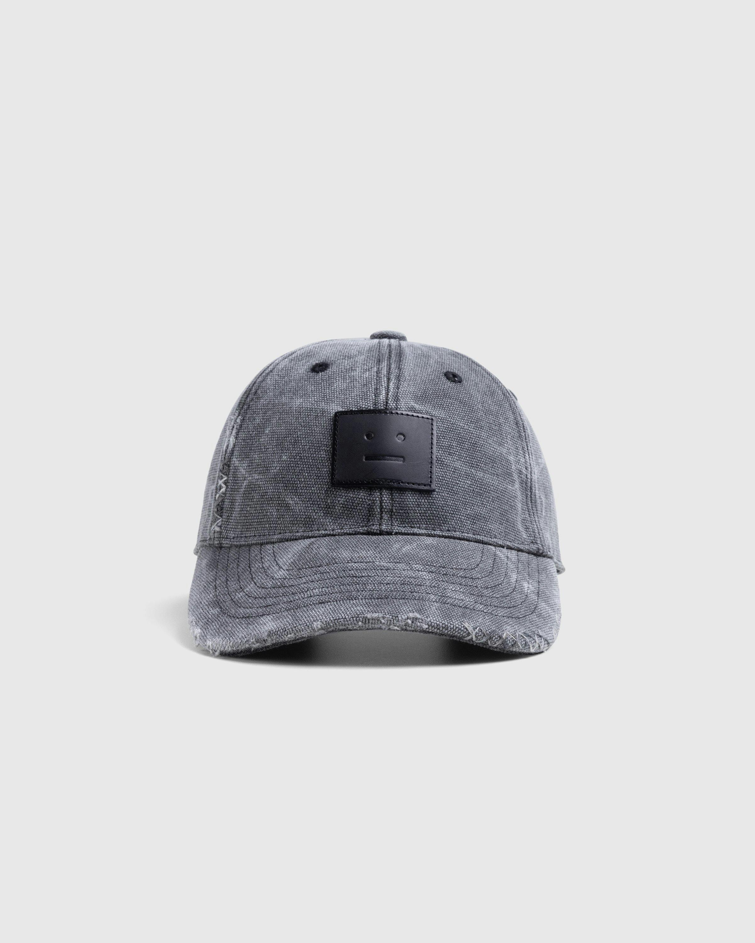 Acne Studios - Leather Face Patch Cap Carbon Grey - Accessories - Grey - Image 2