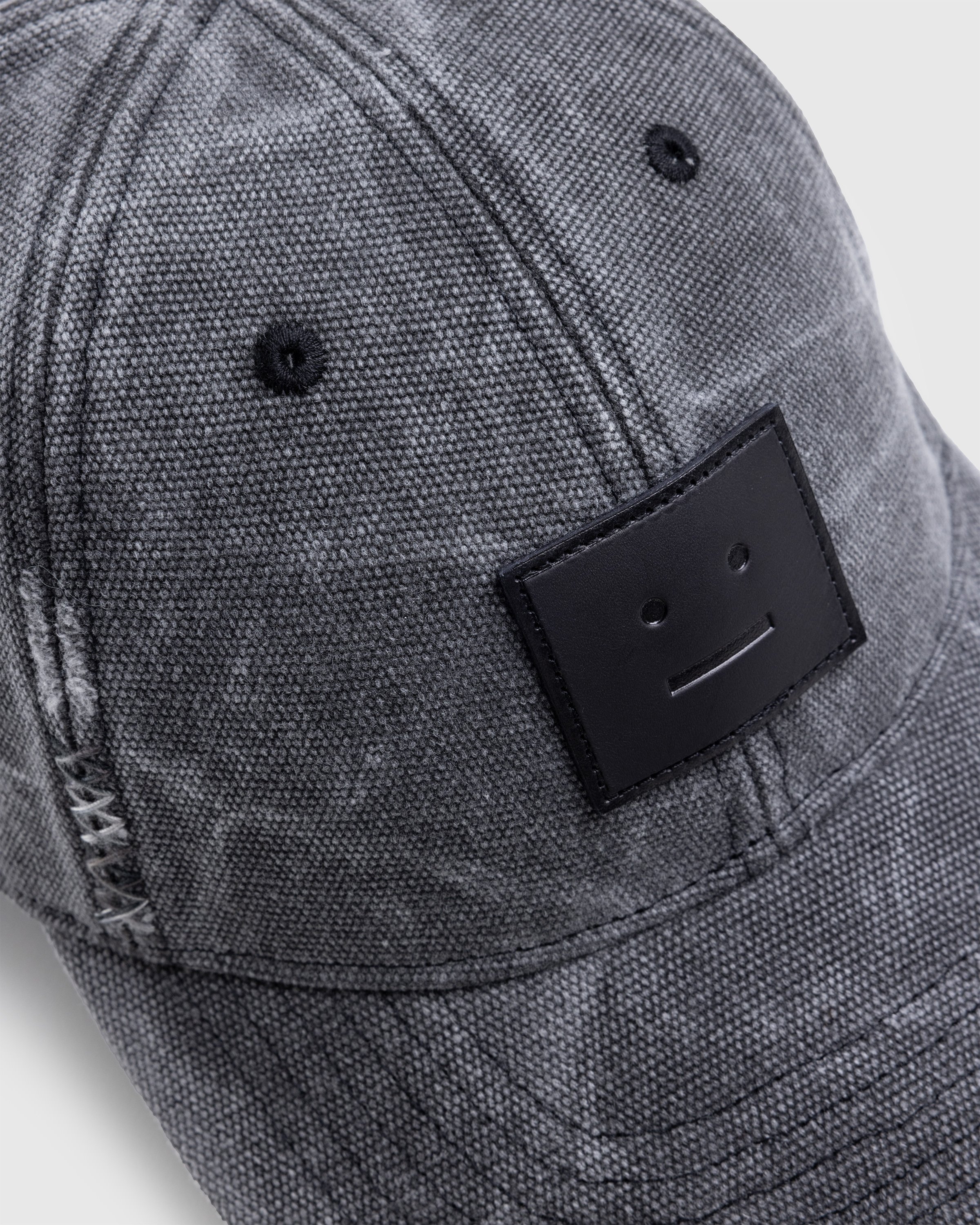 Acne Studios - Leather Face Patch Cap Carbon Grey - Accessories - Grey - Image 4