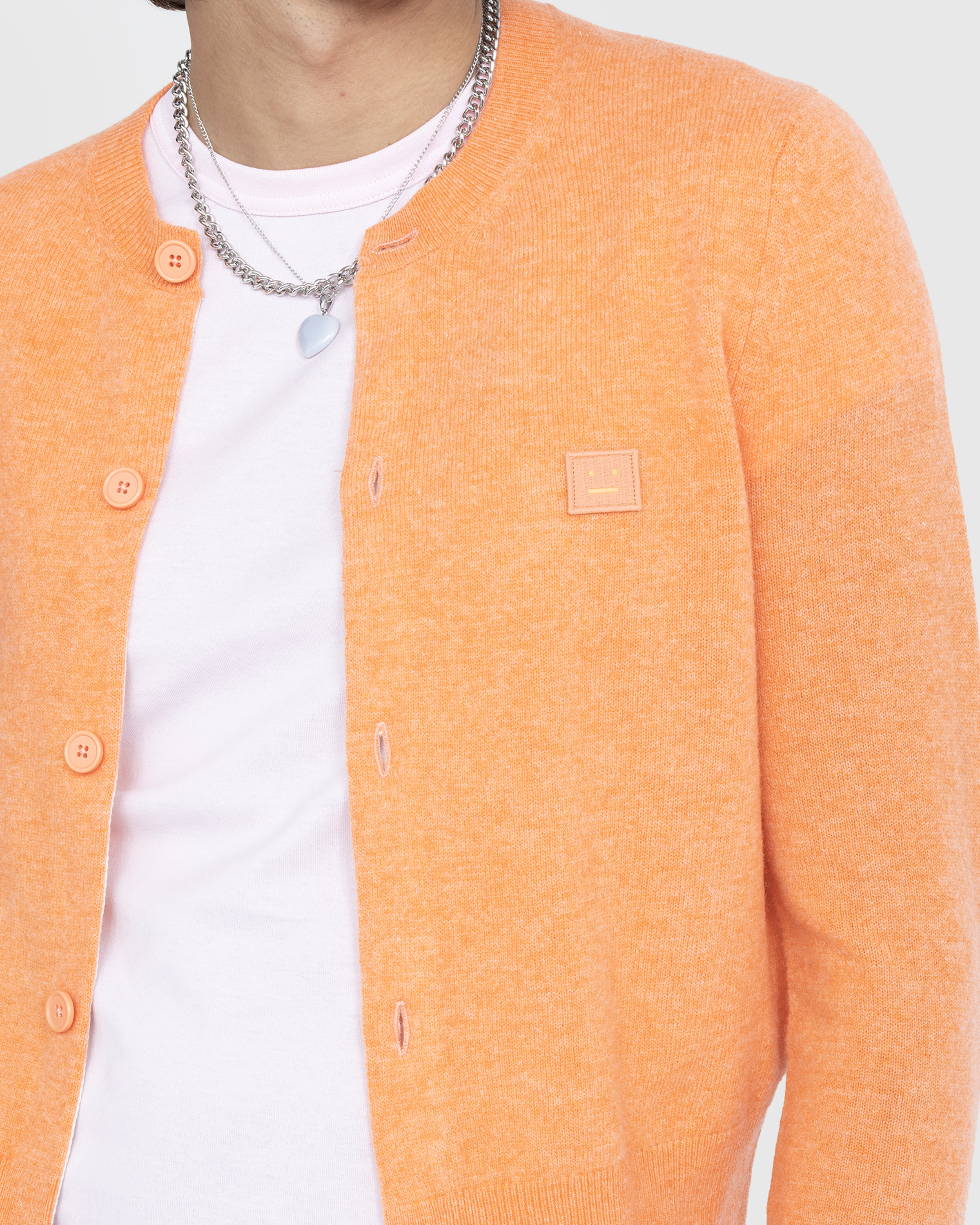Acne Studios - Crewneck Cardigan Mandarin Orange Melange - Clothing - Orange - Image 5