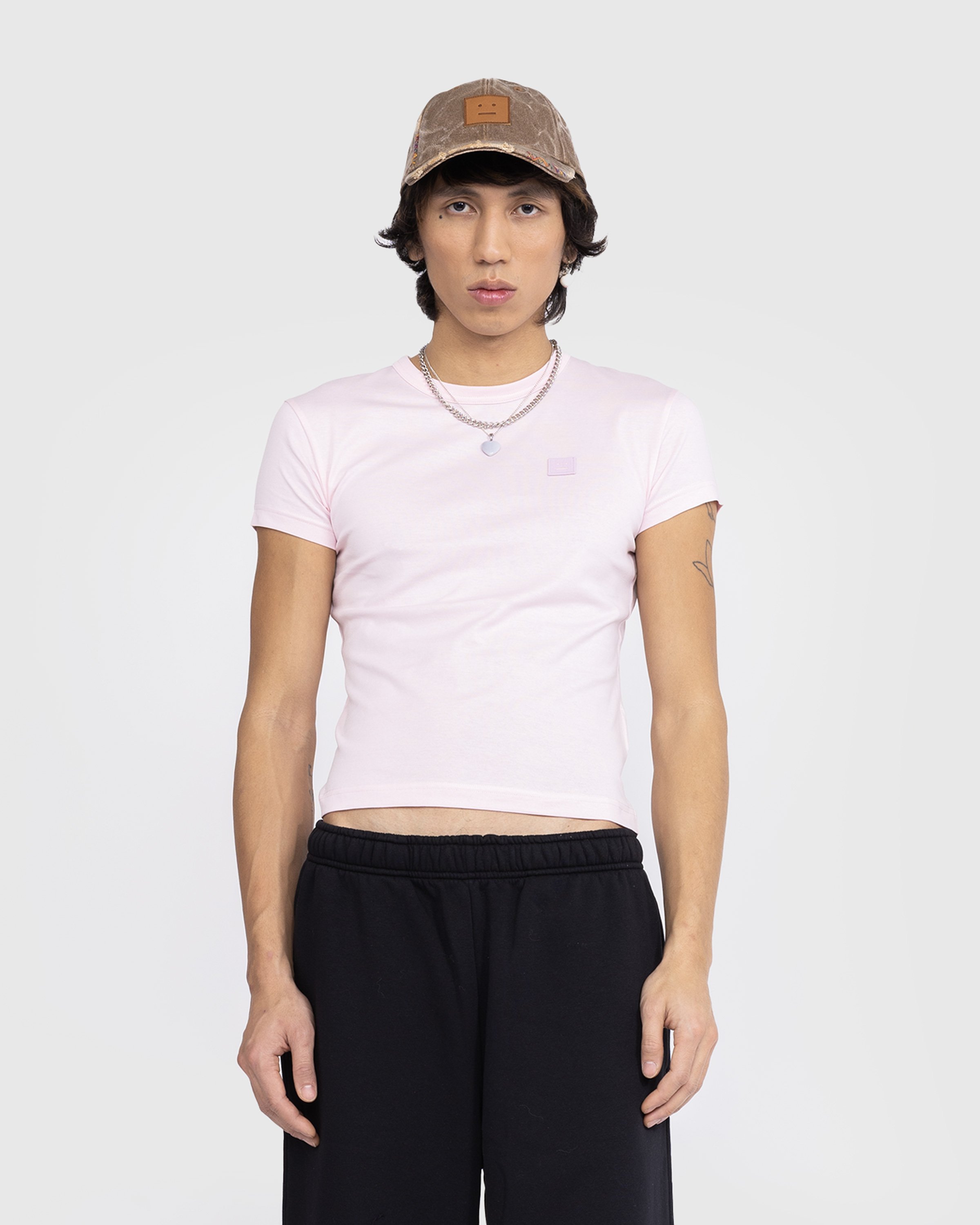 Acne Studios - Fitted Crewneck T-Shirt Light Pink - Clothing - Pink - Image 2