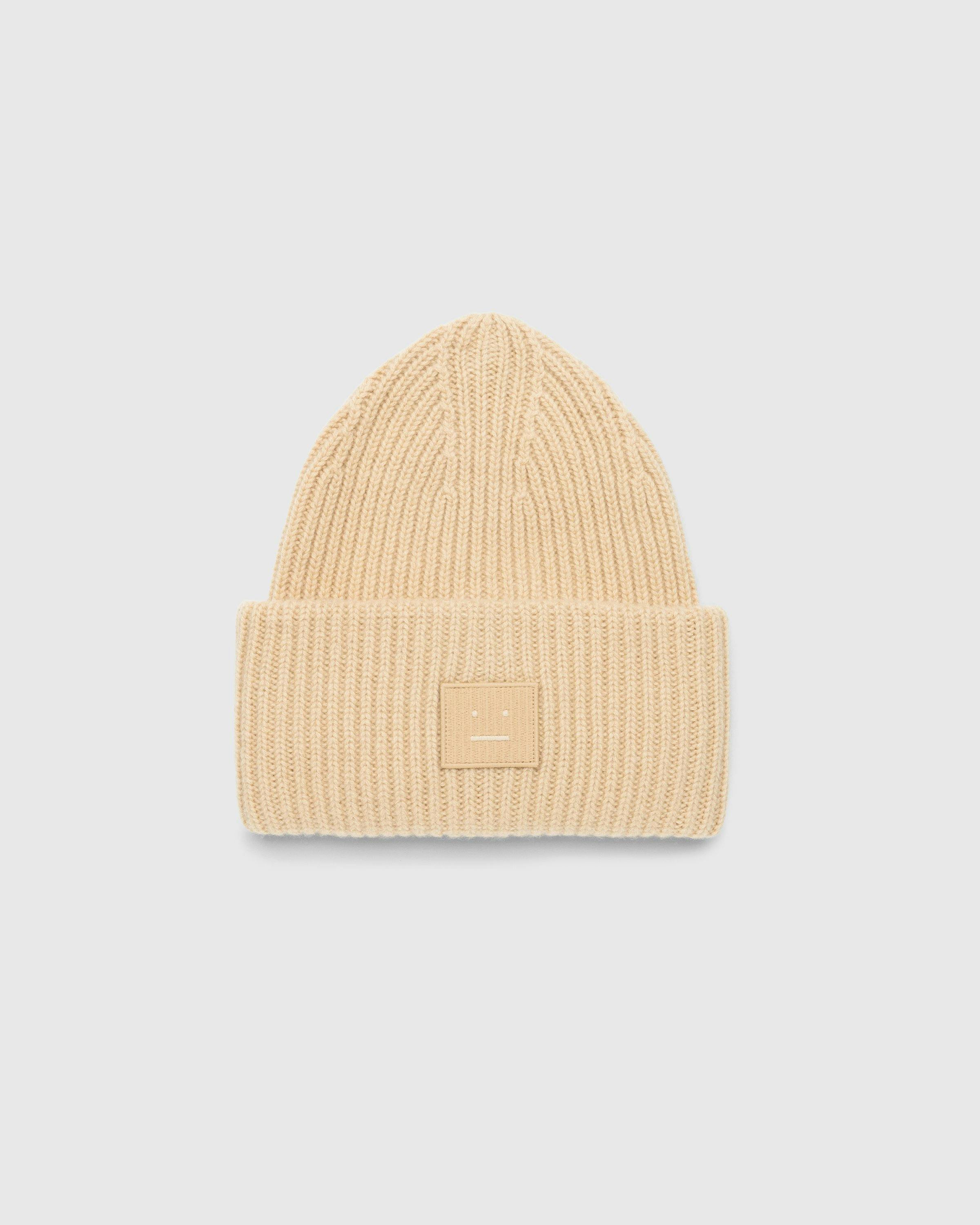 Acne Studios - Large Face Logo Beanie Biscuit Beige - Accessories - BEIGE - Image 1