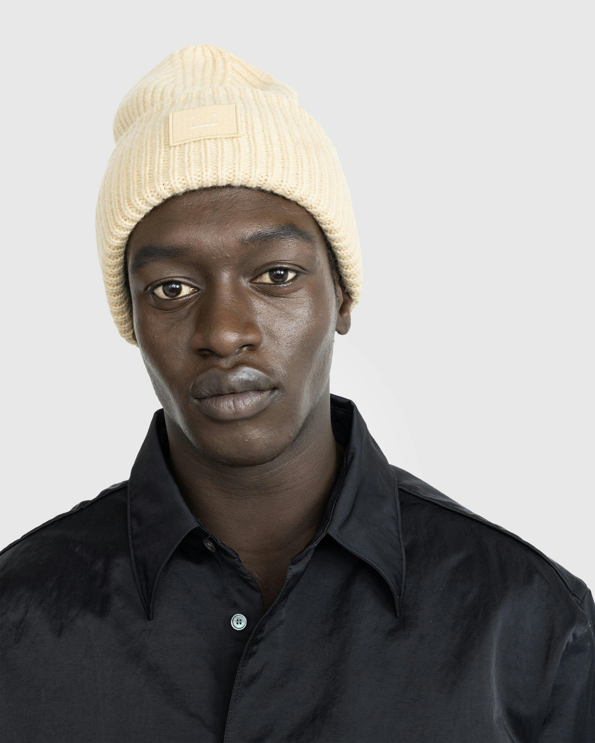 Acne Studios – Large Face Logo Beanie Biscuit Beige | Highsnobiety Shop