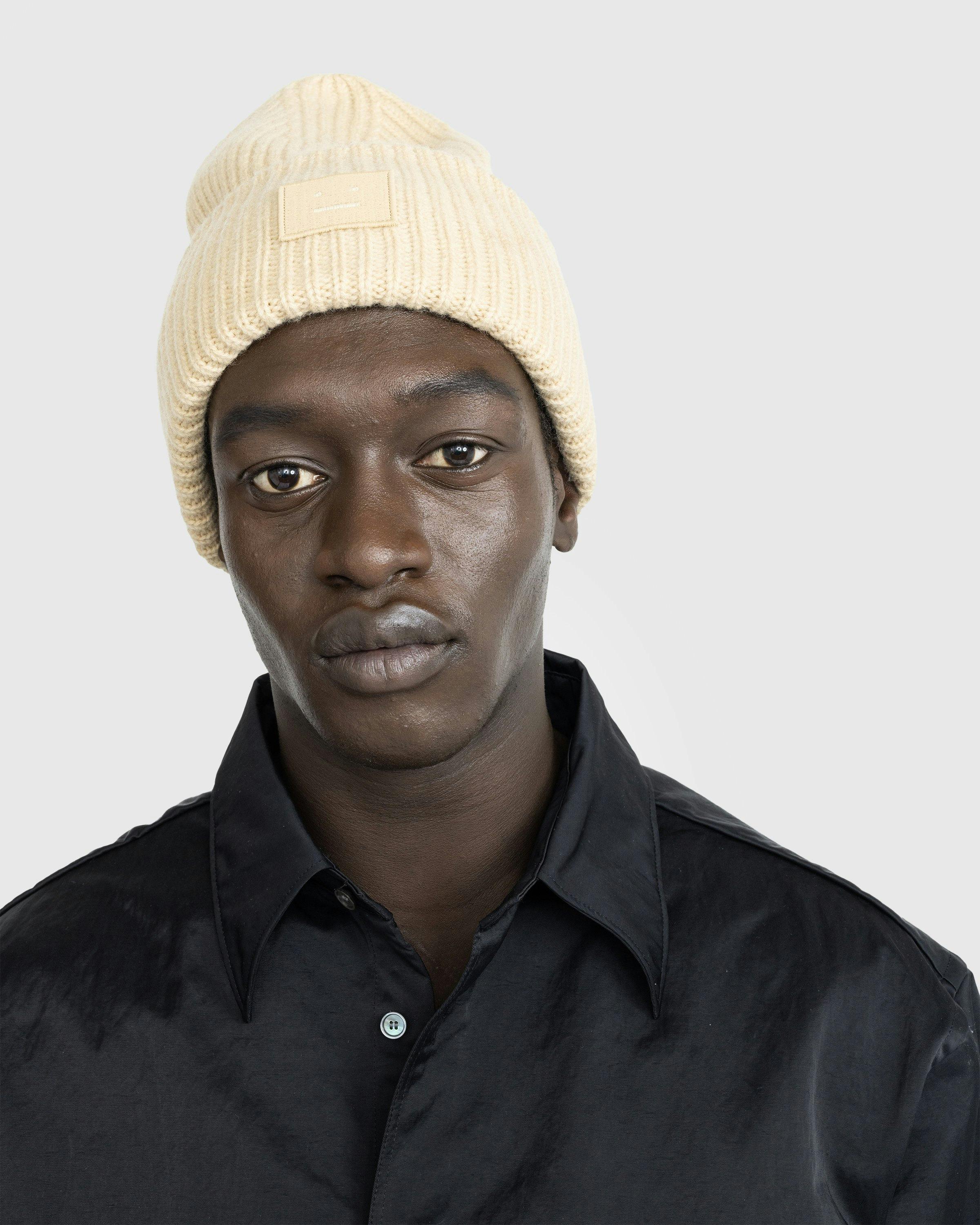 Acne Studios - Large Face Logo Beanie Biscuit Beige - Accessories - BEIGE - Image 3